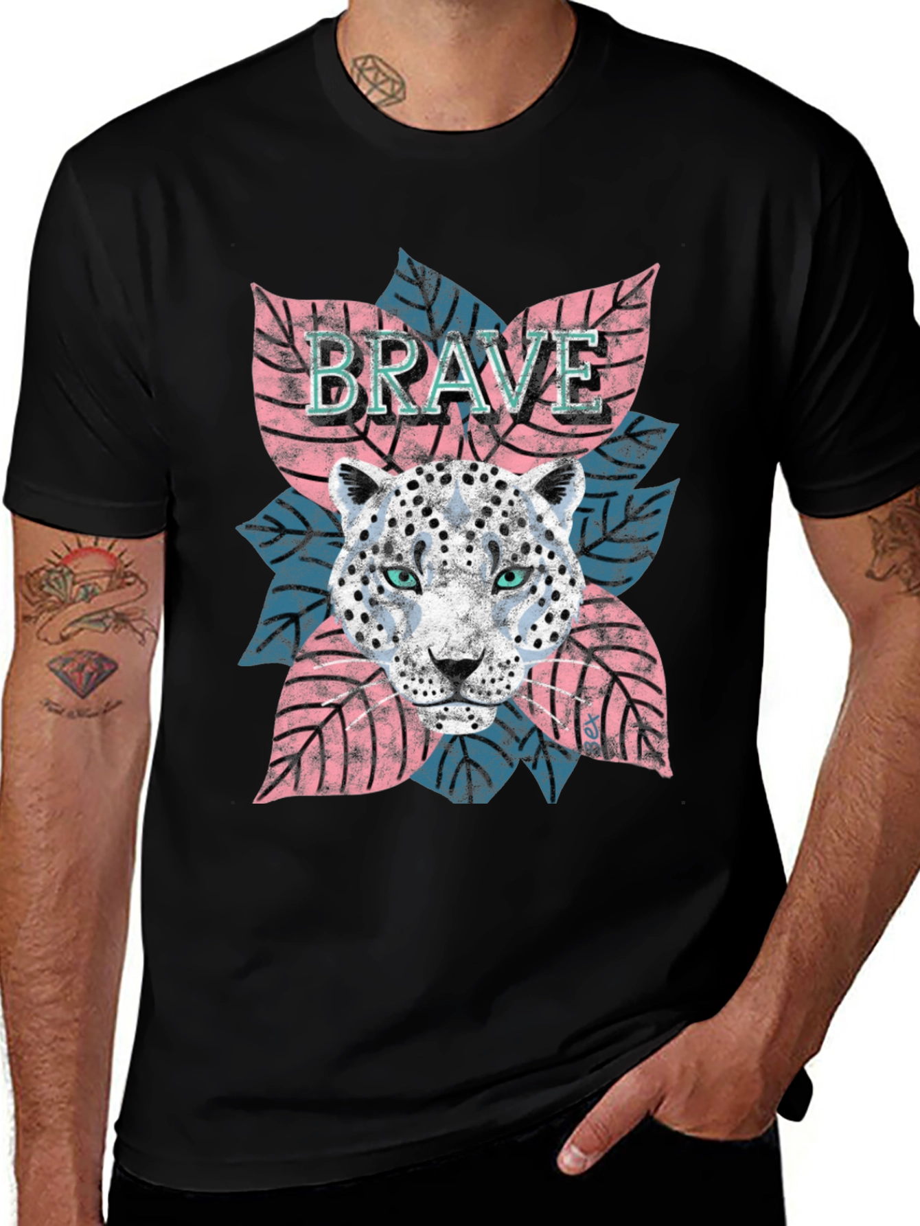 Variant 19 of Brave Leopard Graphic Tee - Stylish Men's T-Shirt