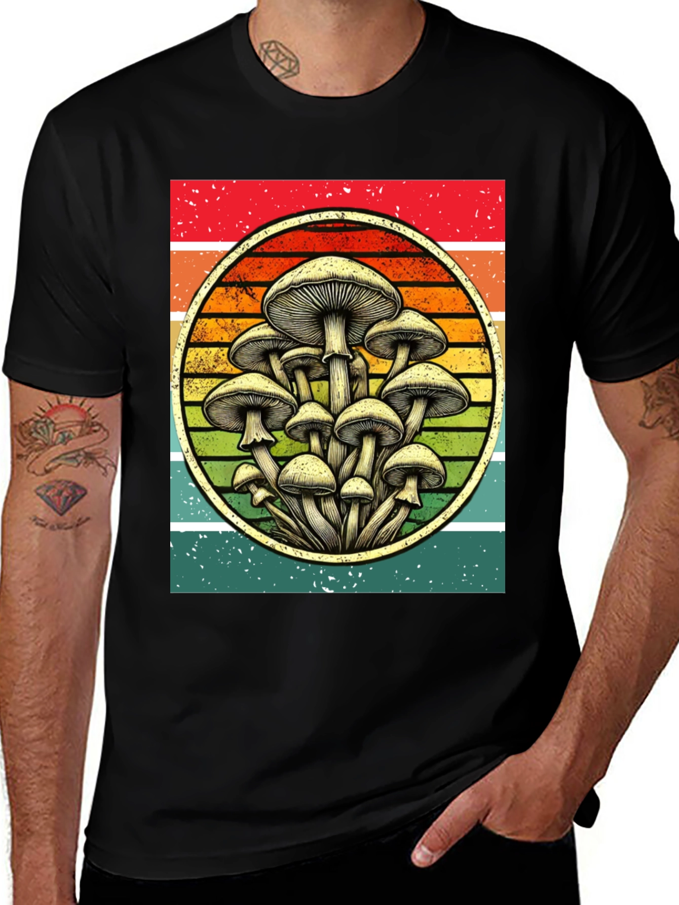 Variant 5 of Retro Mushroom Graphic Tee