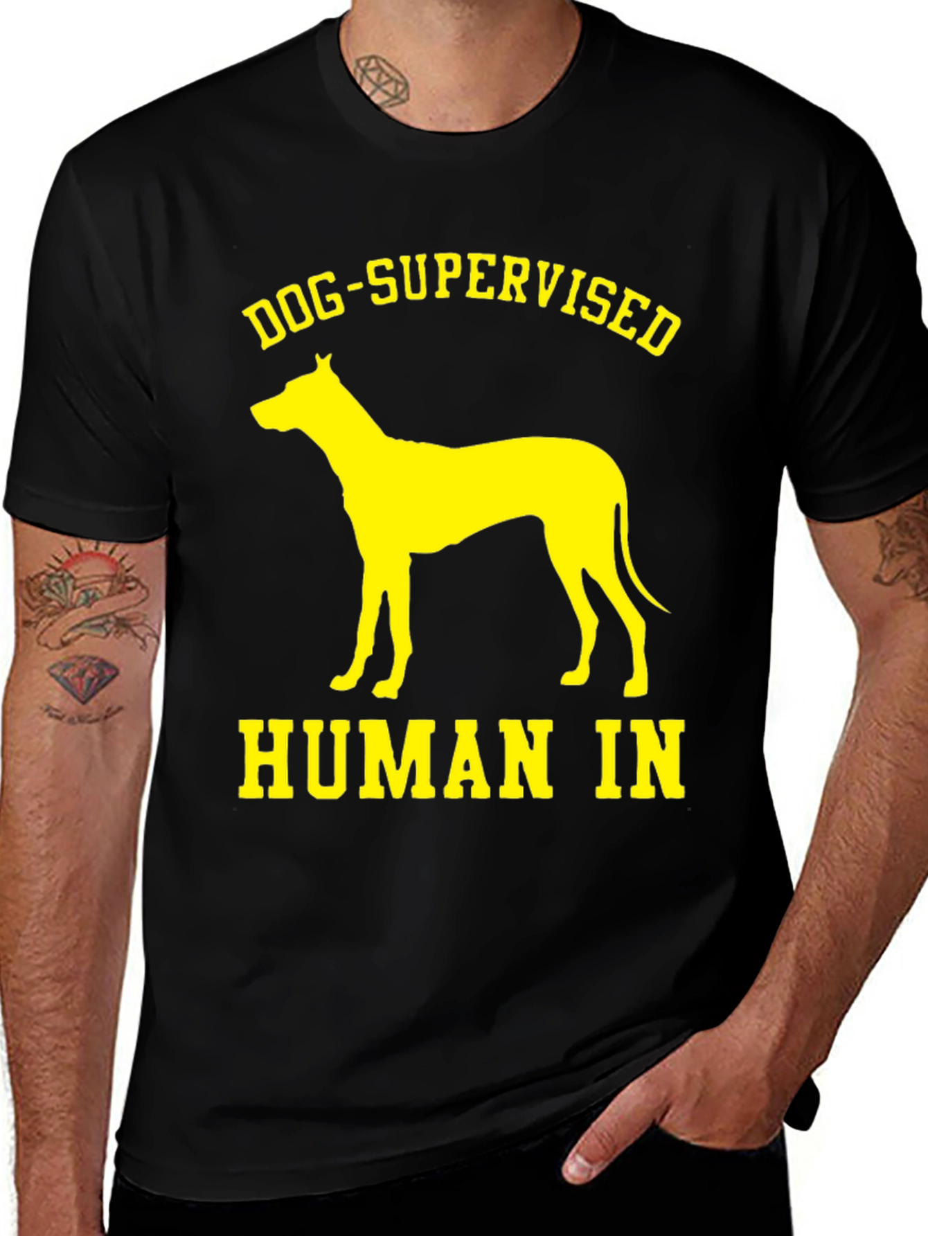 Variant 30 of Dog Supervised Human T-Shirt - Funny Pet Lover Tee