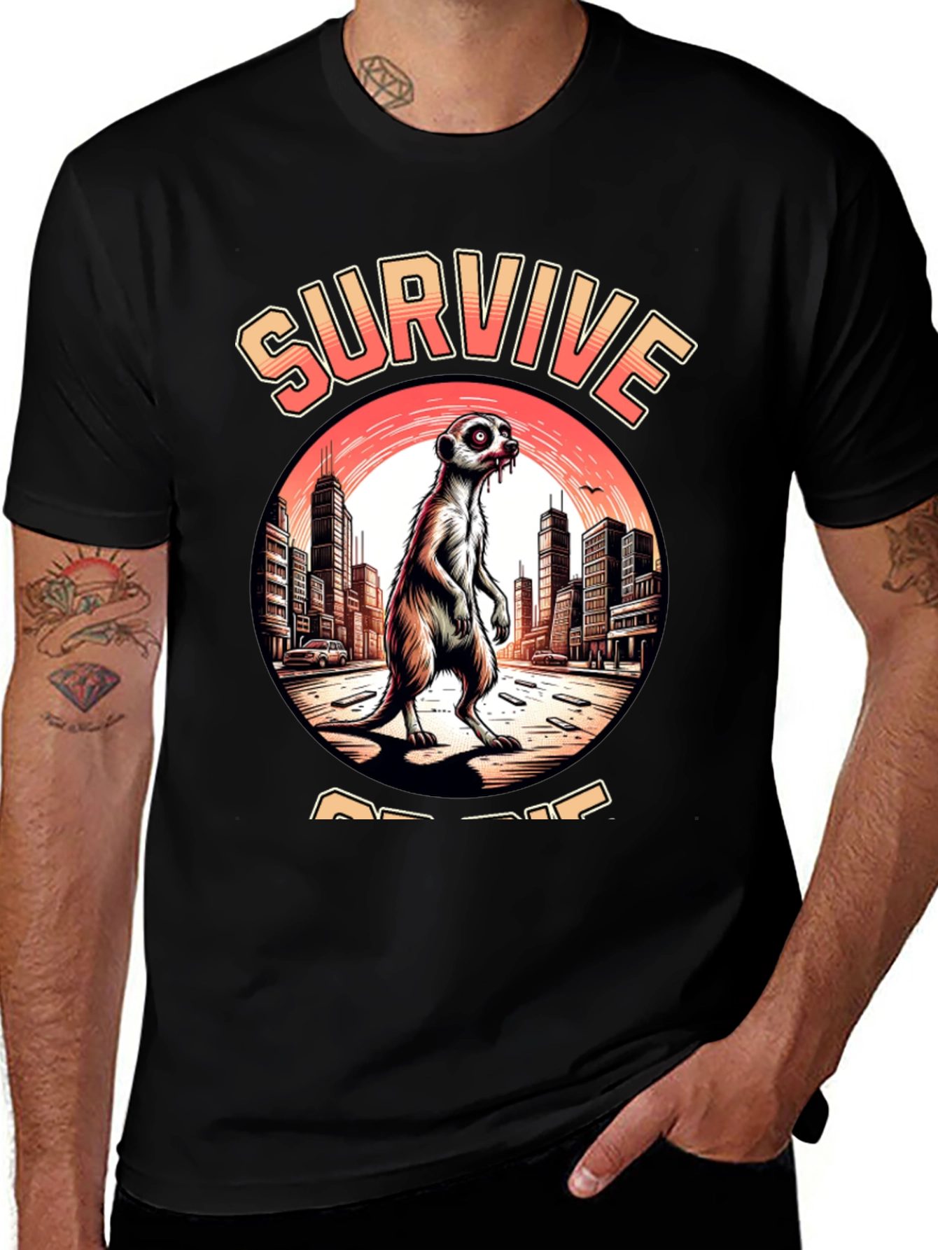 Variant 30 of Survive Or Die Meerkat Graphic T-Shirt