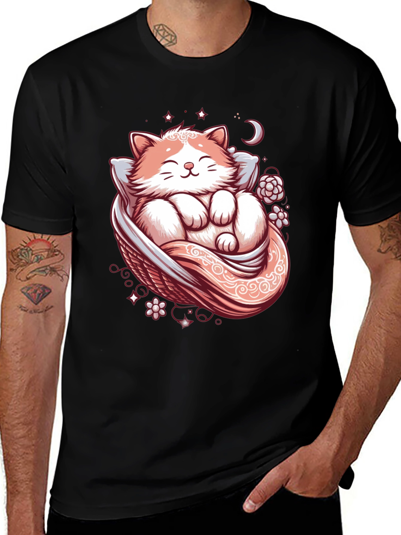 Variant 21 of Cute Sleeping Cat Graphic Tee