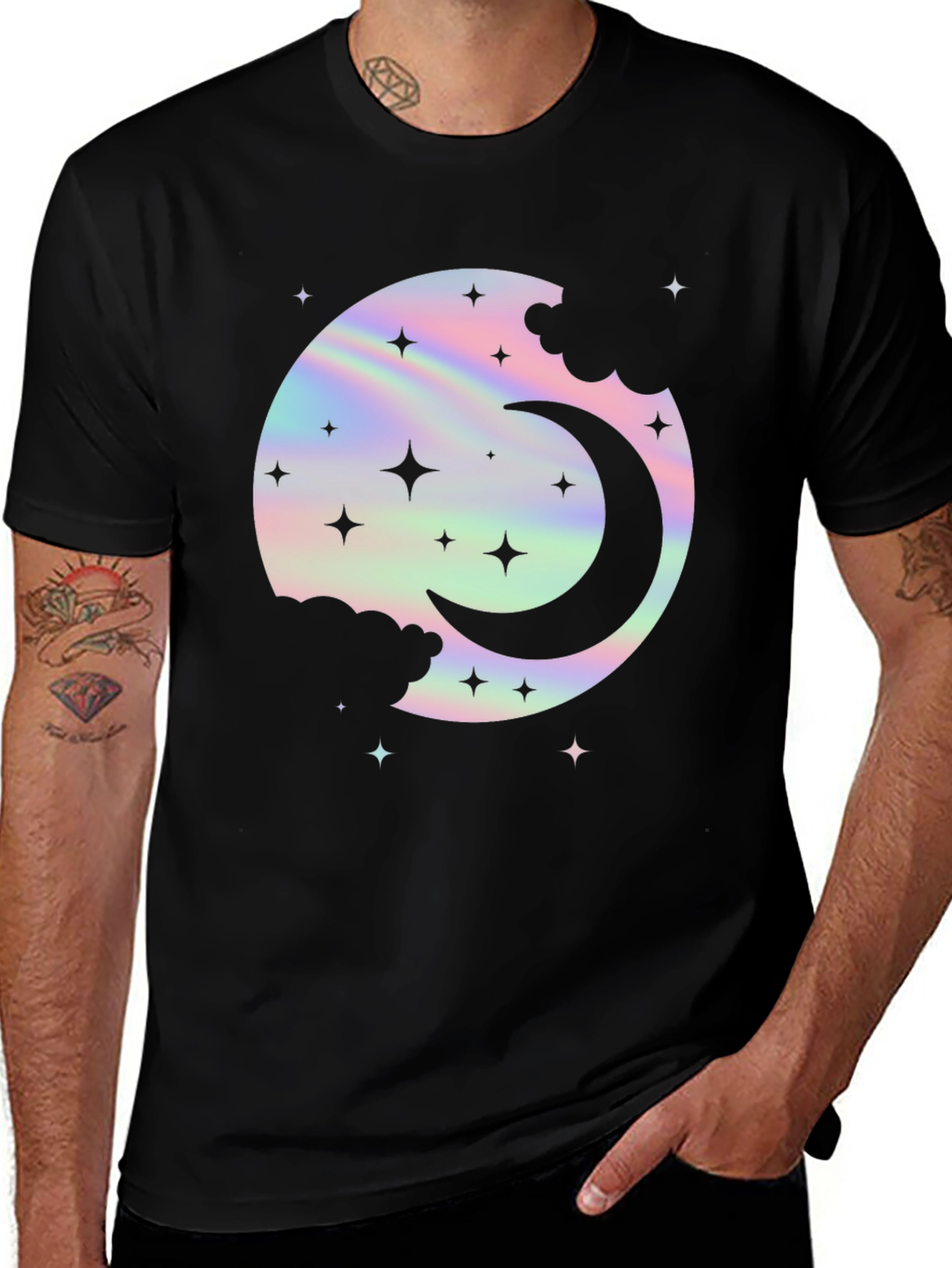 Variant 2 of Celestial Moon & Stars Graphic Tee