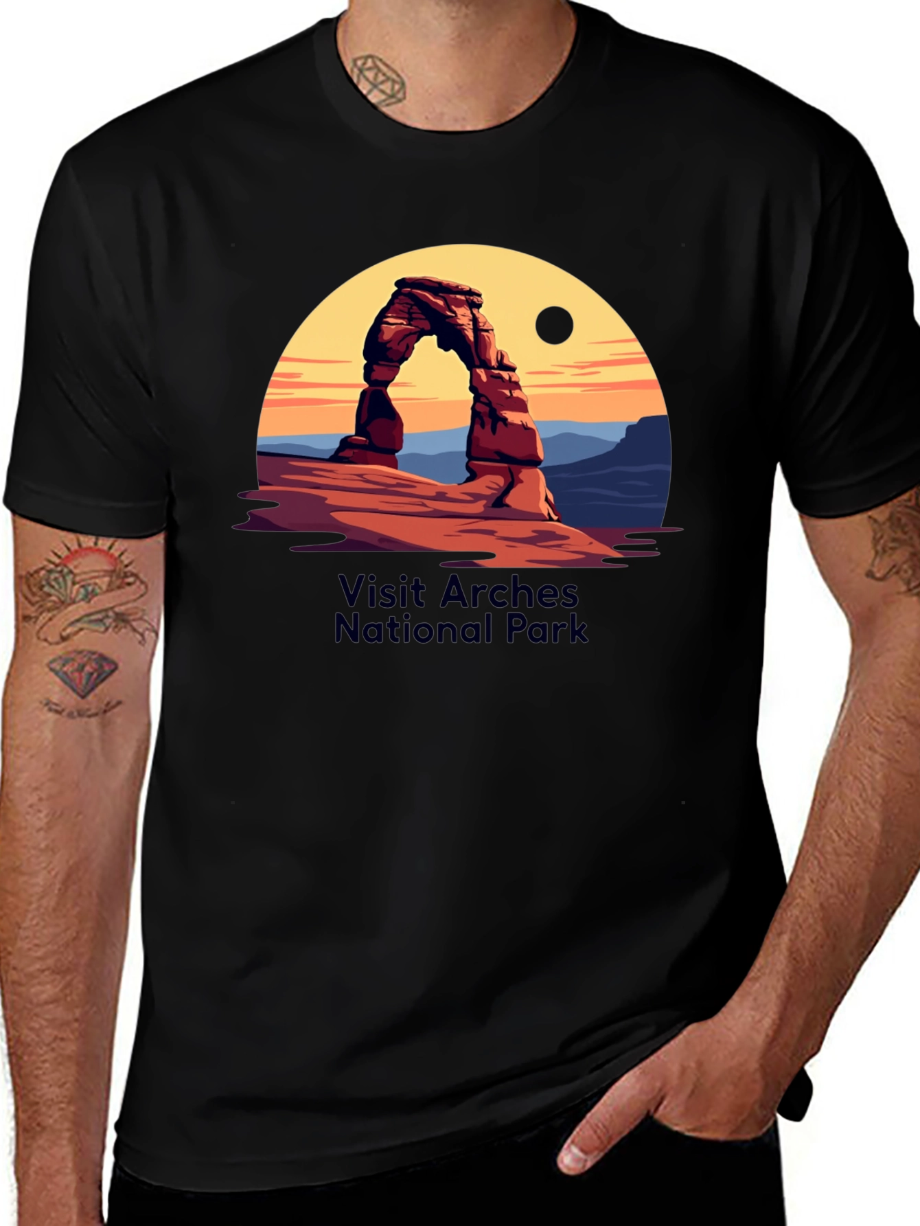 Arches National Park Graphic Tee - Black Cotton Blend