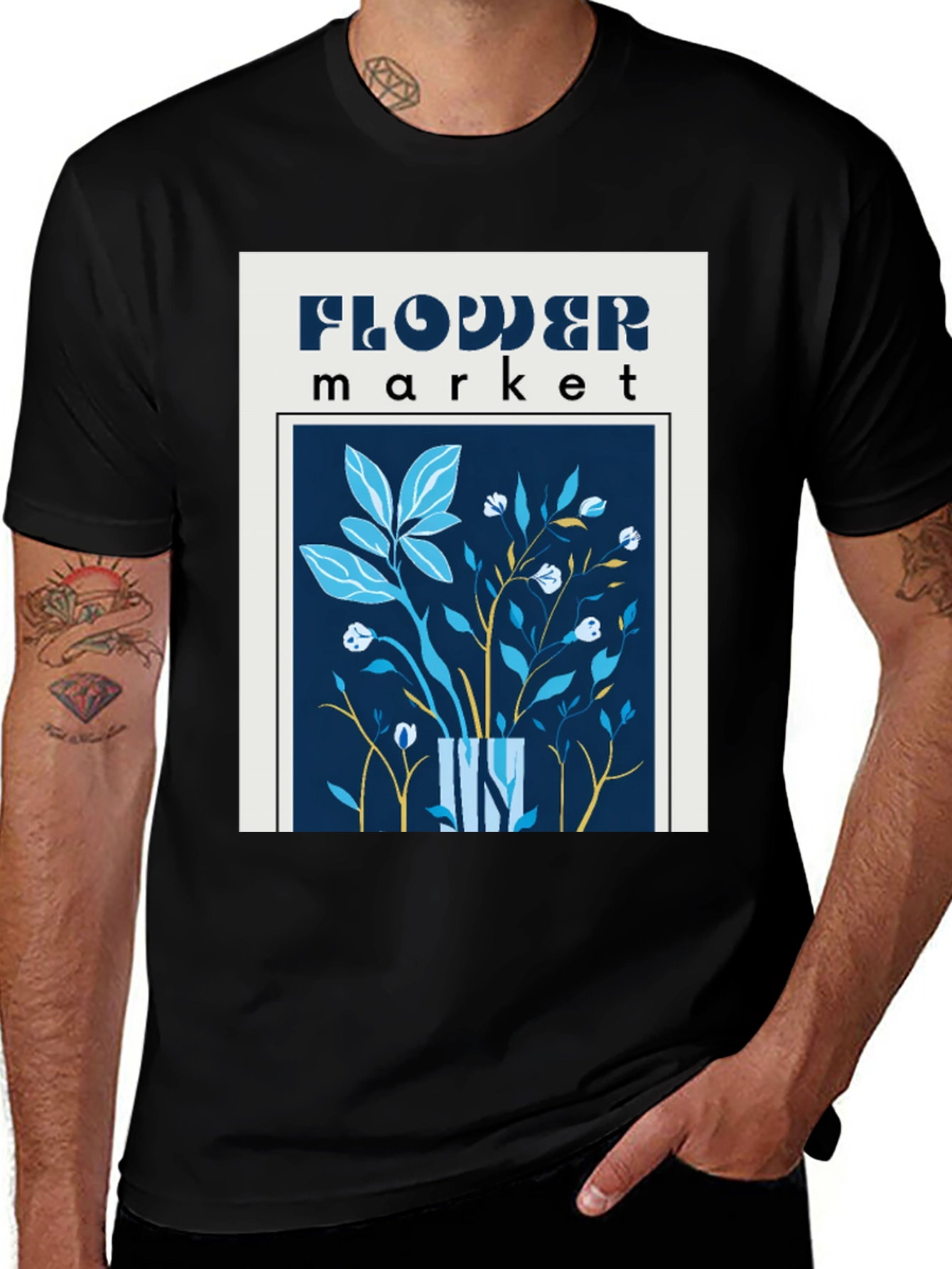 Variant 23 of Flower Market Graphic Print Tee - Casual Comfort