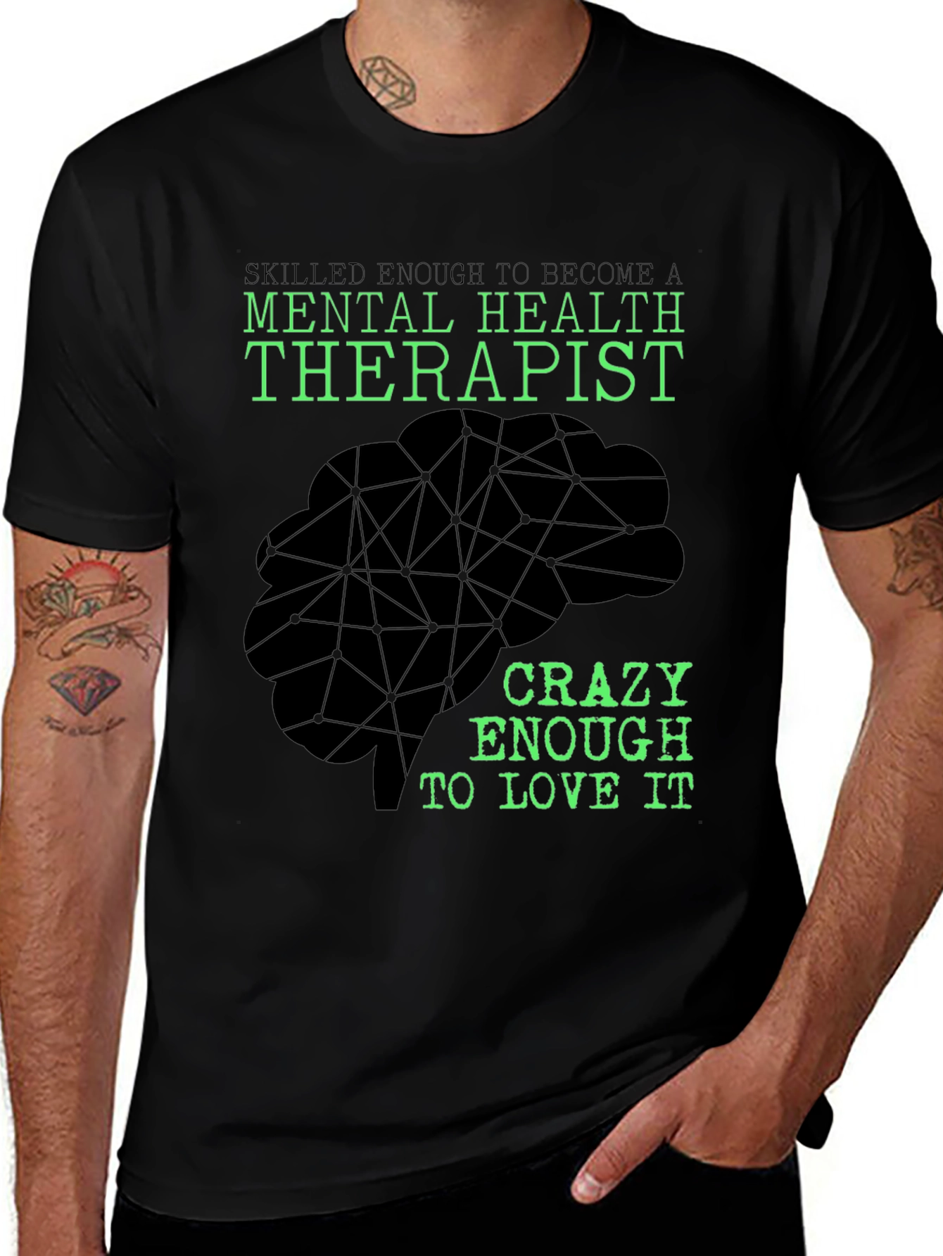 Mental Health Therapist T-Shirt - Brain Design