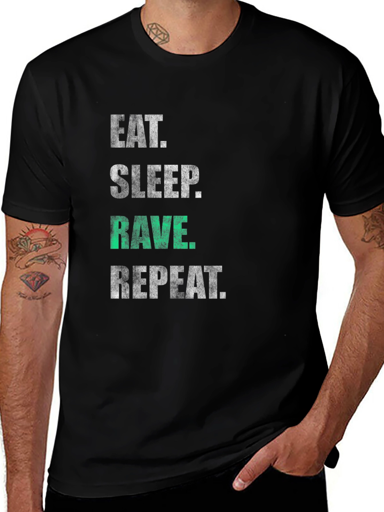 Variant 10 of Eat Sleep Rave Repeat Graphic Tee