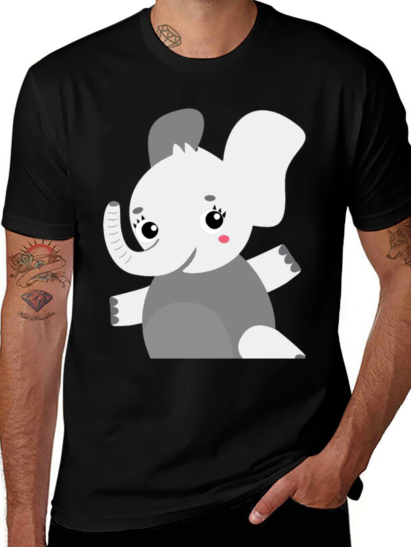 Variant 26 of Elephant Graphic Tee - Cute Cartoon Animal Shirt