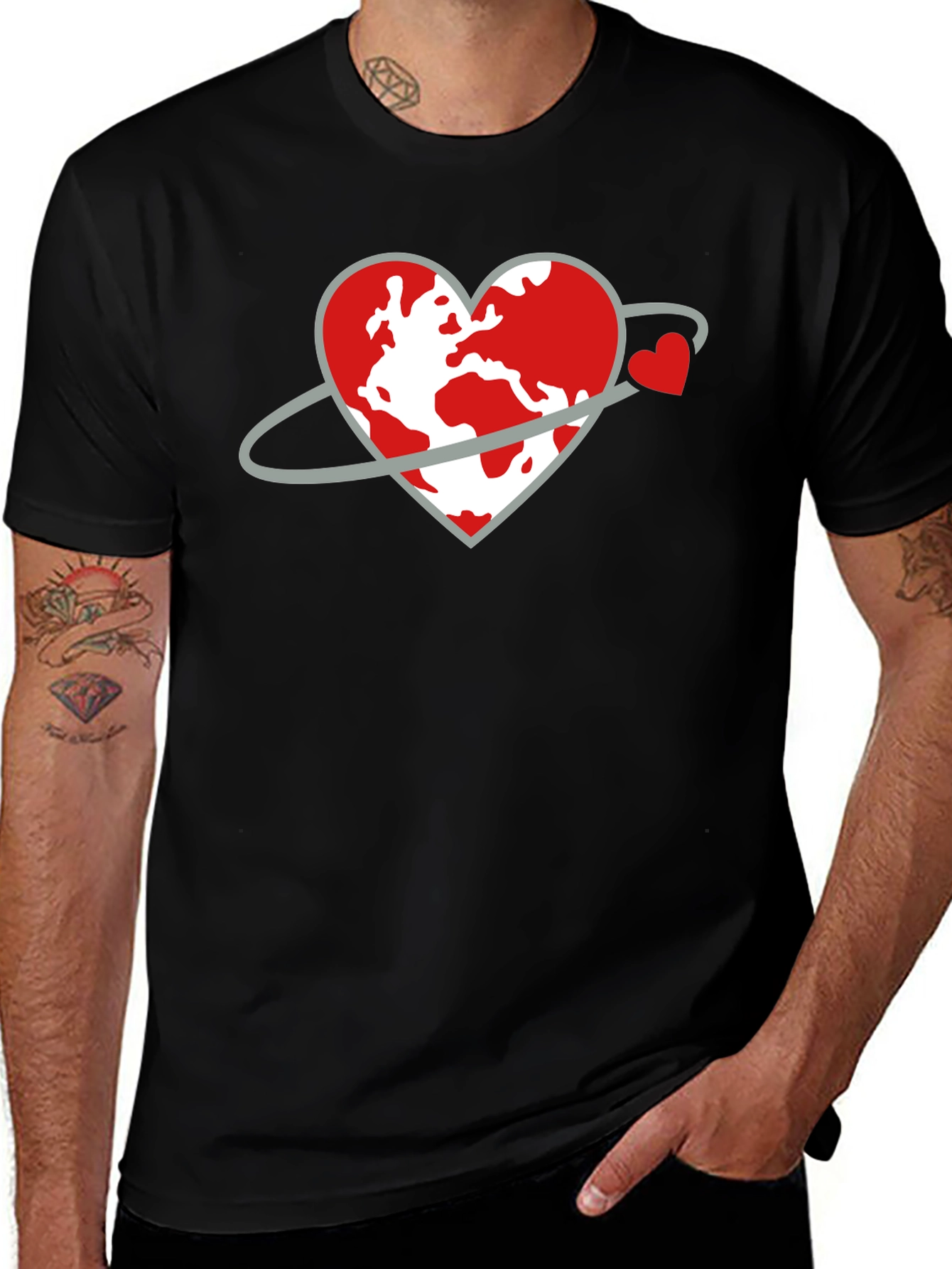 Variant 30 of Heart Planet Graphic Tee - Love Our World Shirt