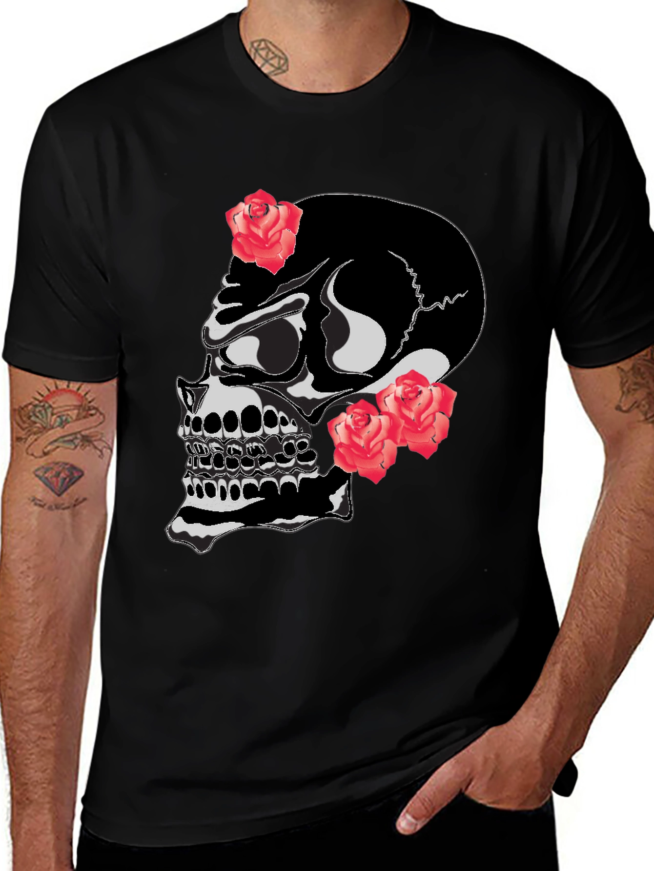 Variant 7 of Skull & Roses Graphic T-Shirt