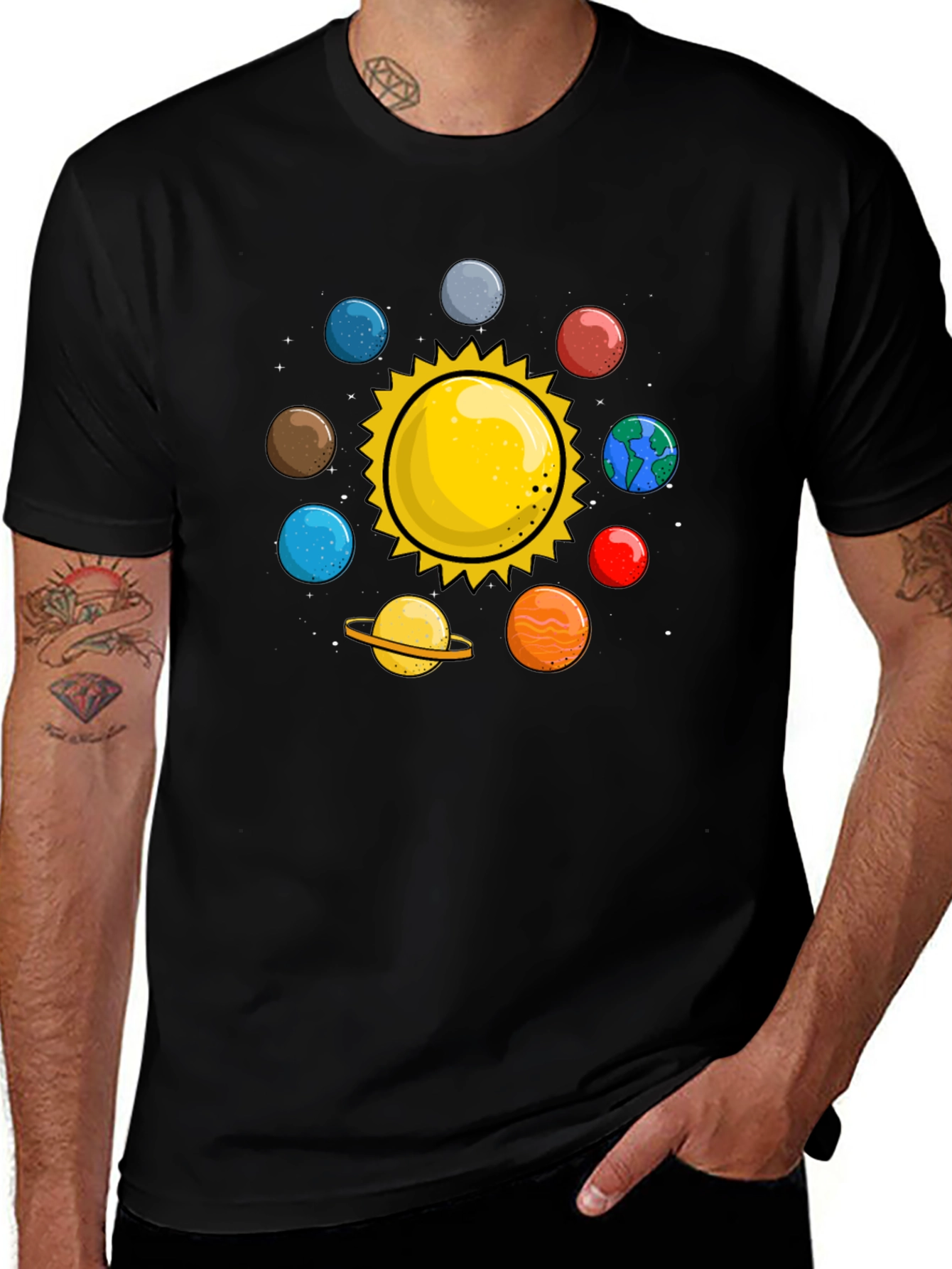 Variant 24 of Solar System T-Shirt - Planets Graphic Tee