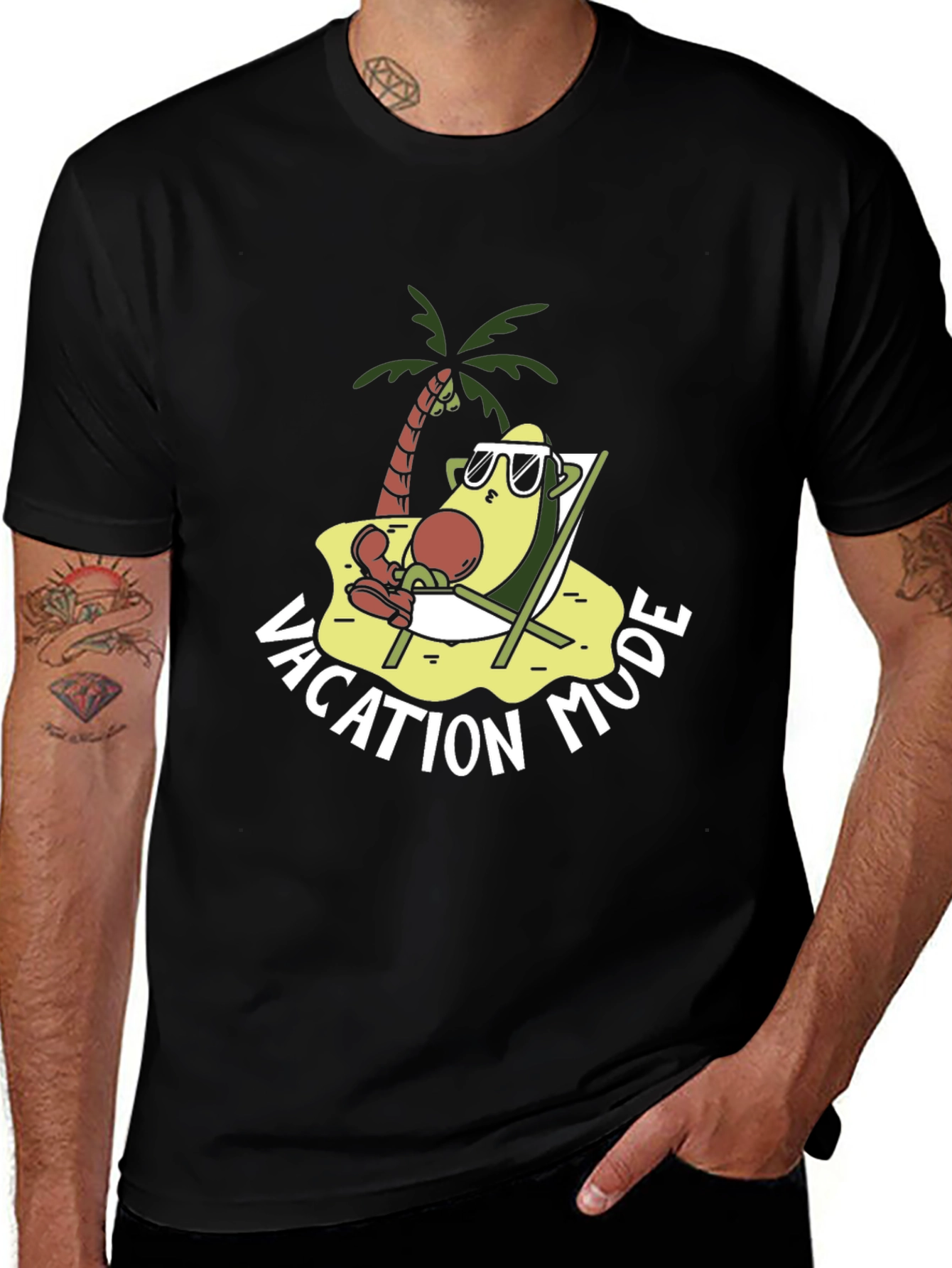Variant 16 of Vacation Mode Avocado T-Shirt - Relaxed Beach Style