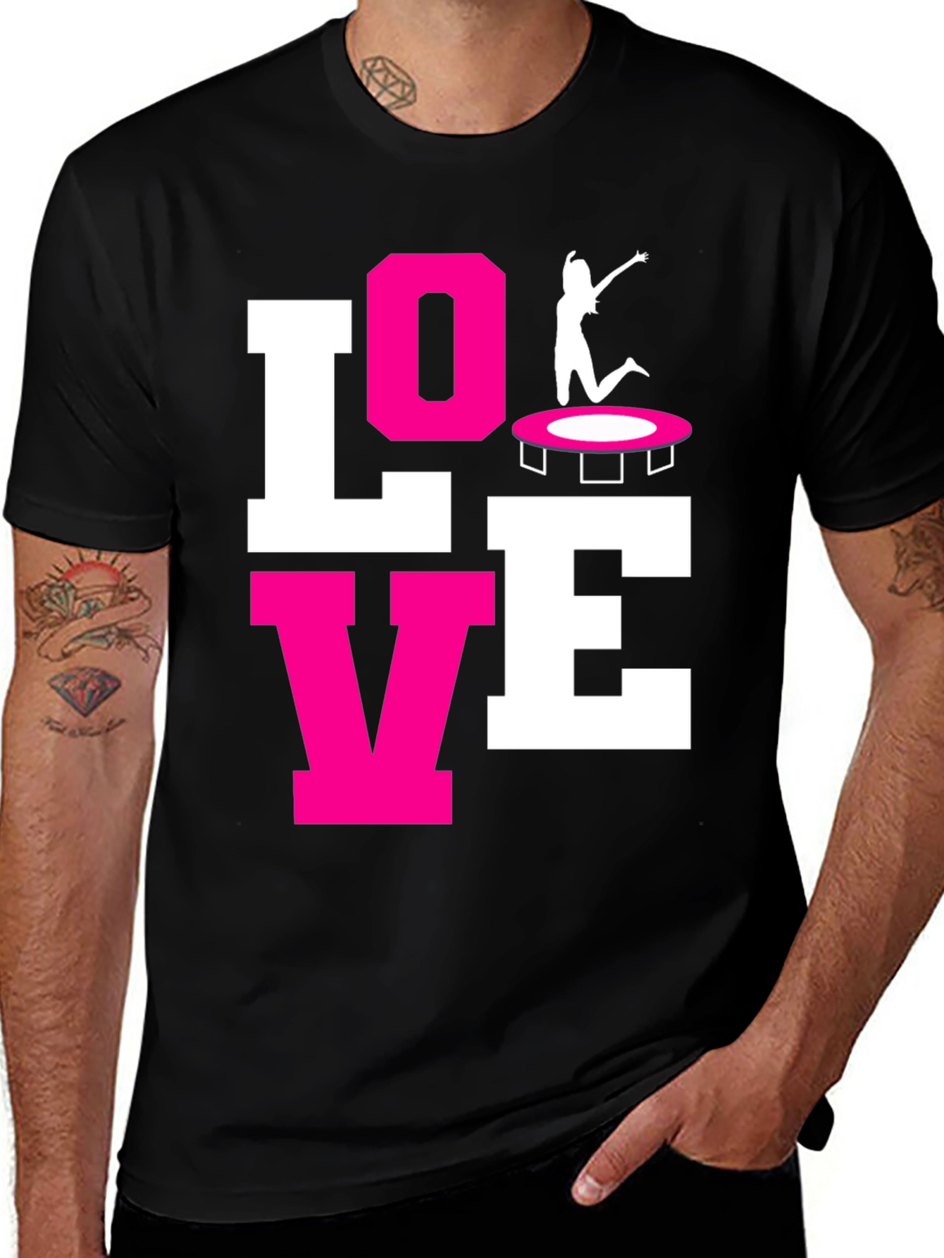 Variant 21 of Love Trampoline T-Shirt - Black Graphic Tee