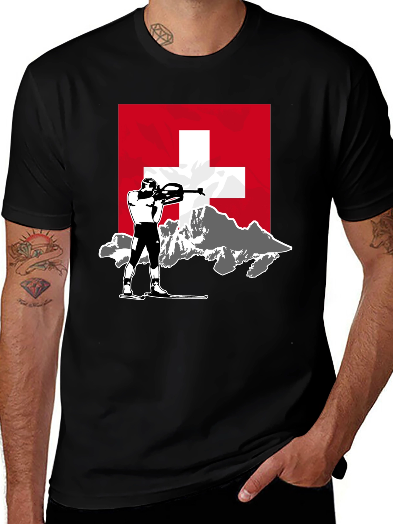 Variant 20 of Switzerland Biathlon T-Shirt