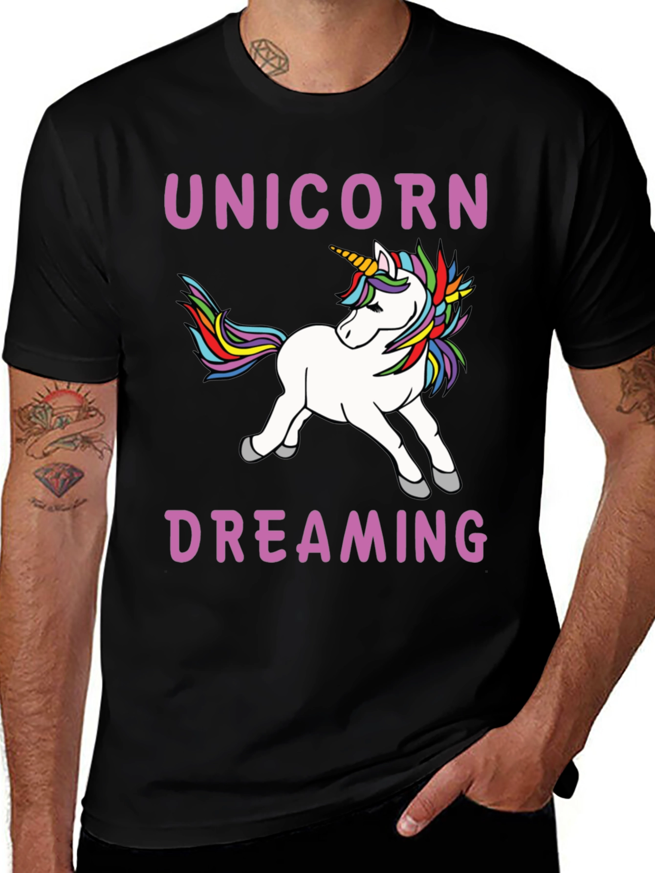 Variant 27 of Unicorn Dreaming Black T-Shirt