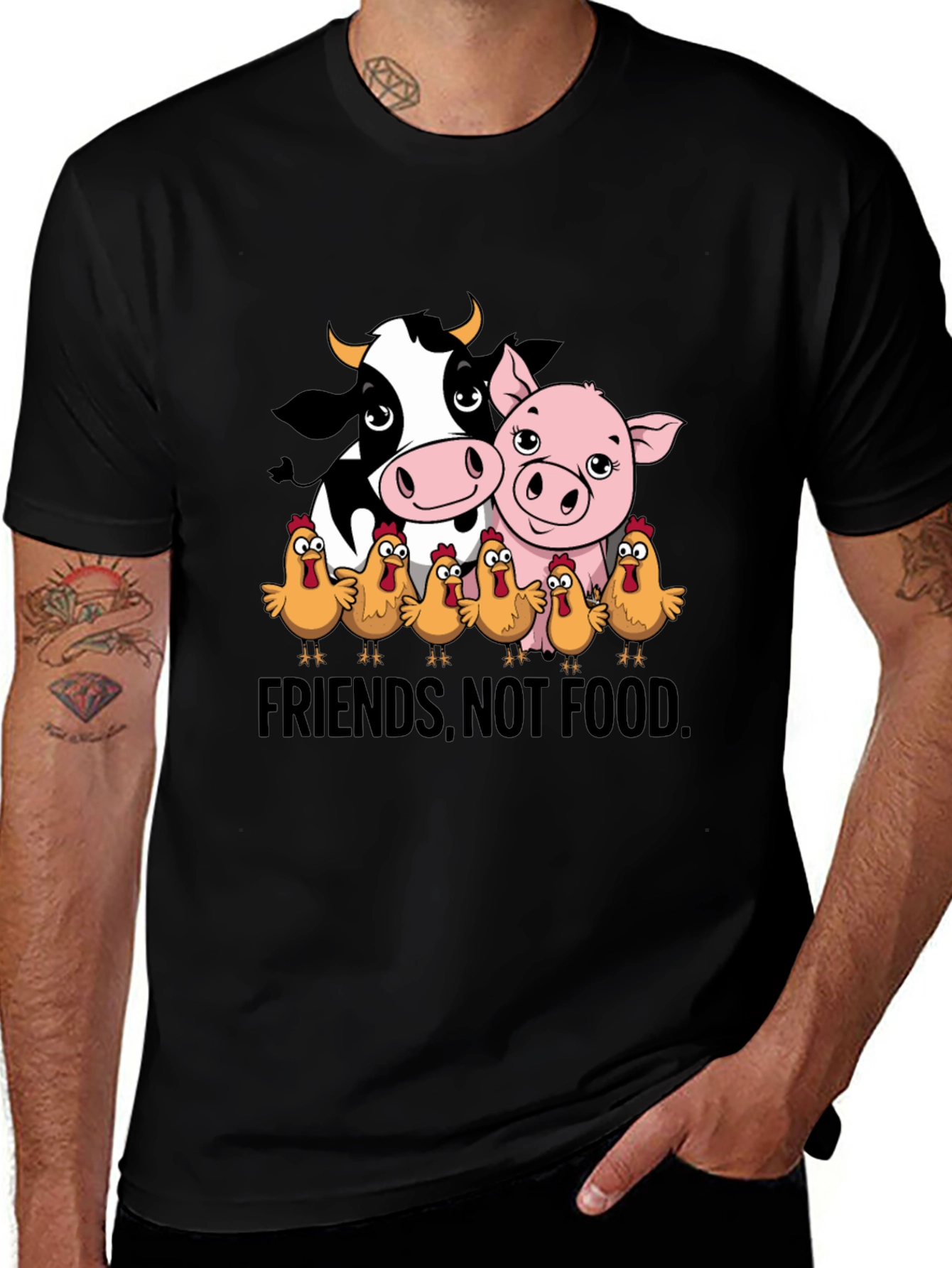 Variant 12 of Vegan "Friends, Not Food" Graphic Tee
