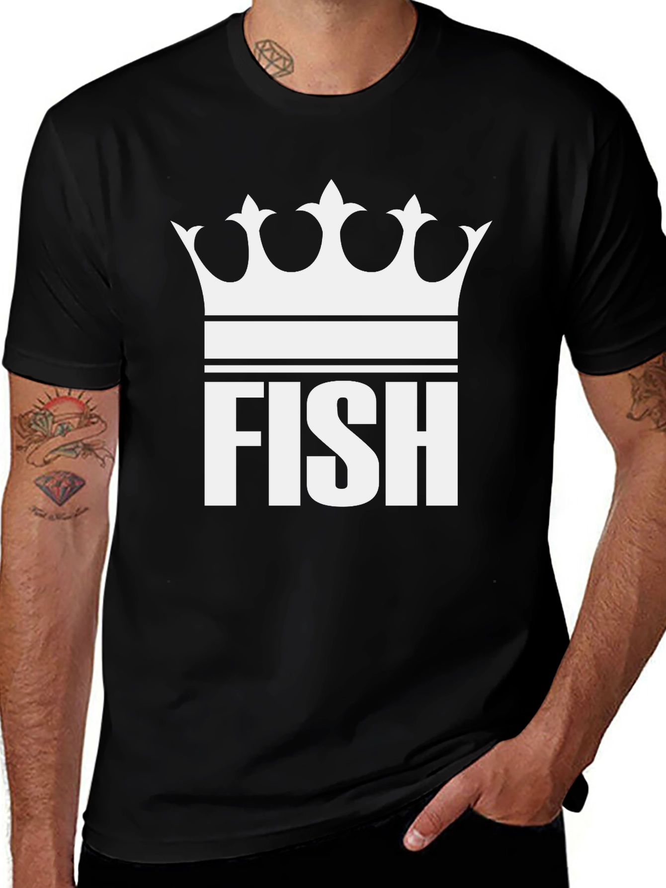 Variant 19 of King Fish Graphic Tee - Stylish Black T-Shirt