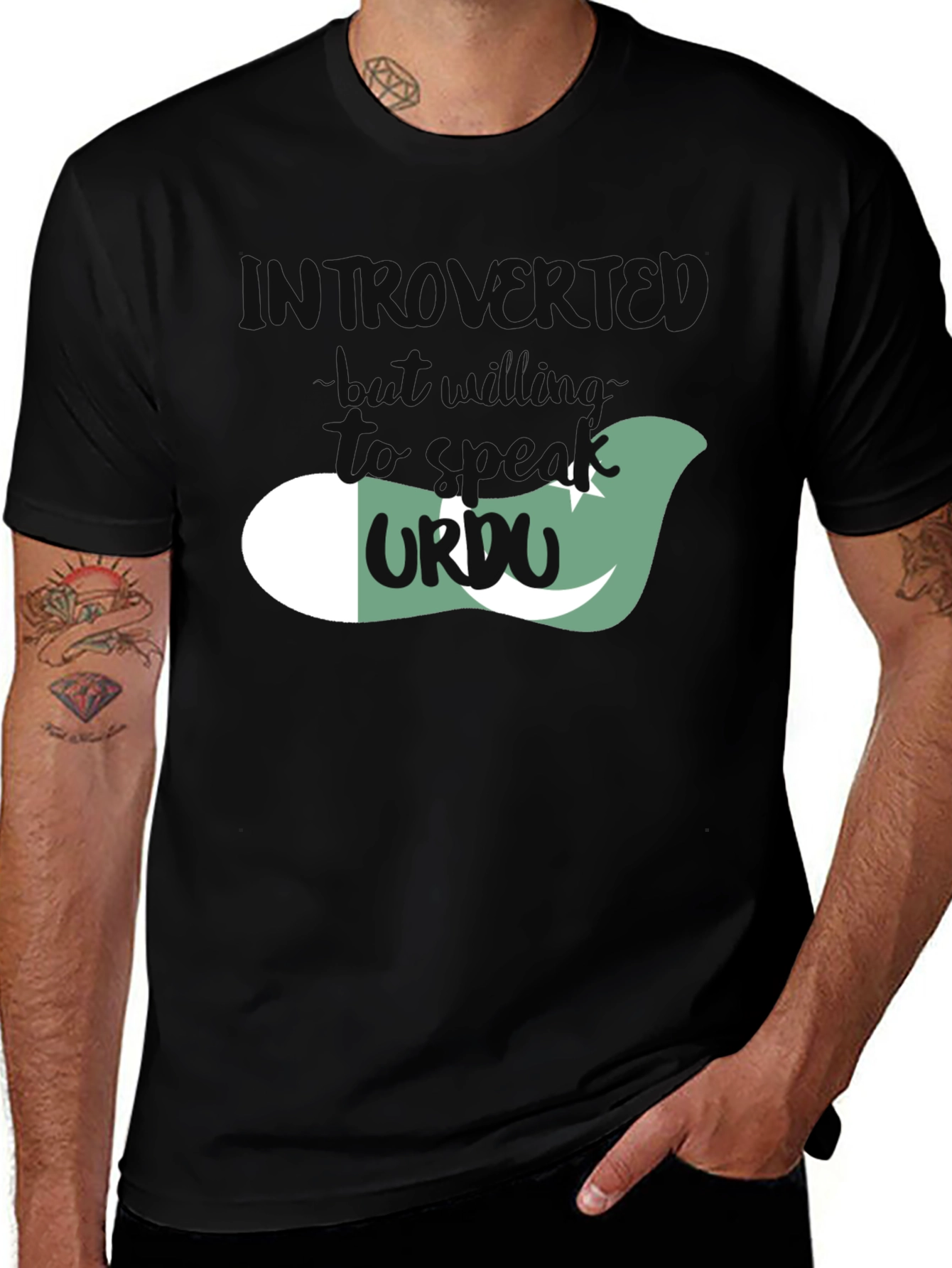 Variant 26 of Introvert Urdu Speaker Graphic Tee