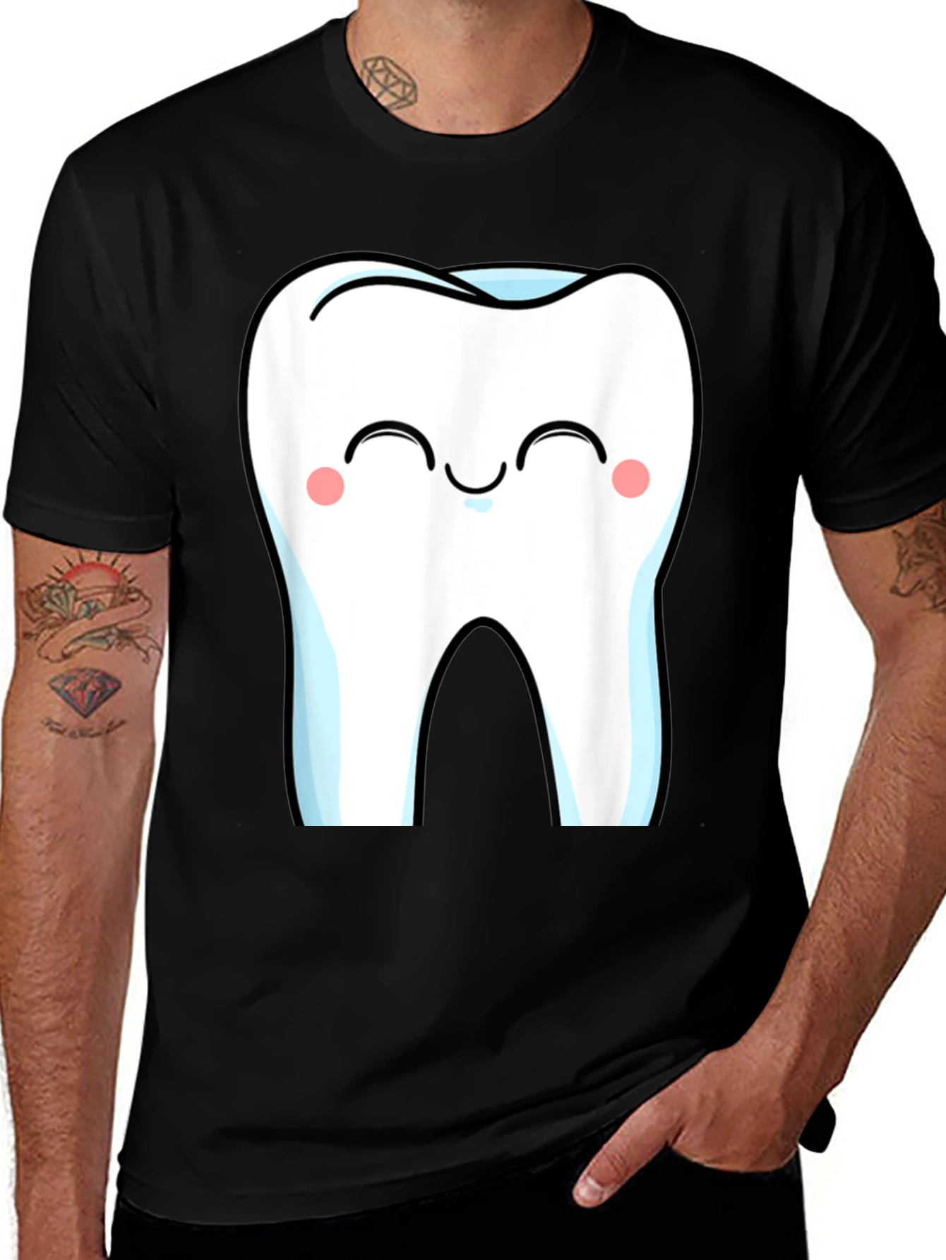 Variant 14 of Cute Cartoon Tooth Graphic T-Shirt