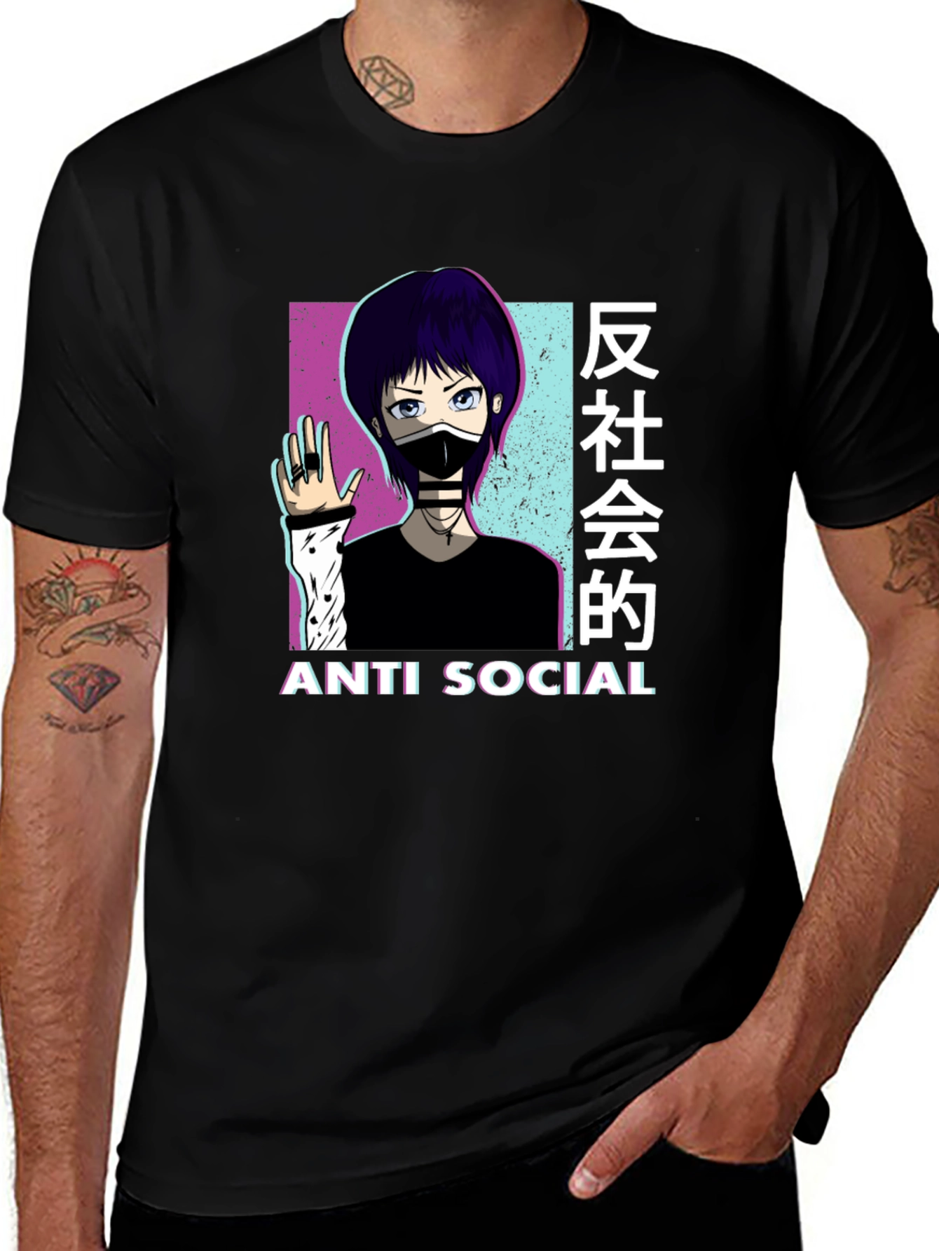 Variant 19 of Anti Social Anime Graphic T-Shirt