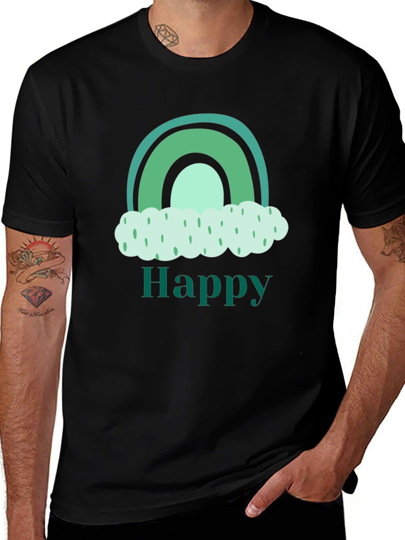 Variant 18 of Happy Rainbow Cloud Graphic Tee