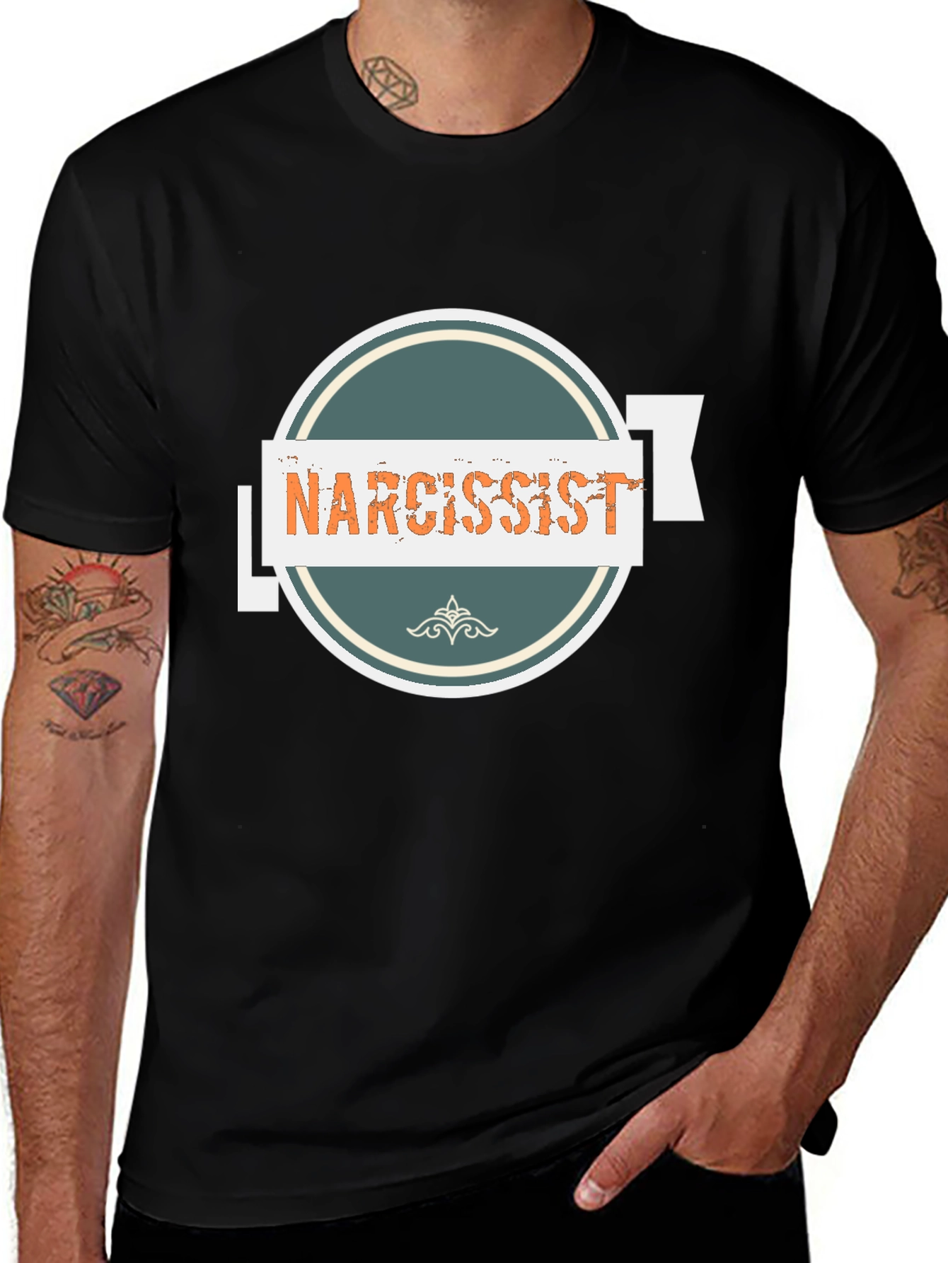 Variant 30 of Narcissist Graphic T-Shirt - Mens Black Tee