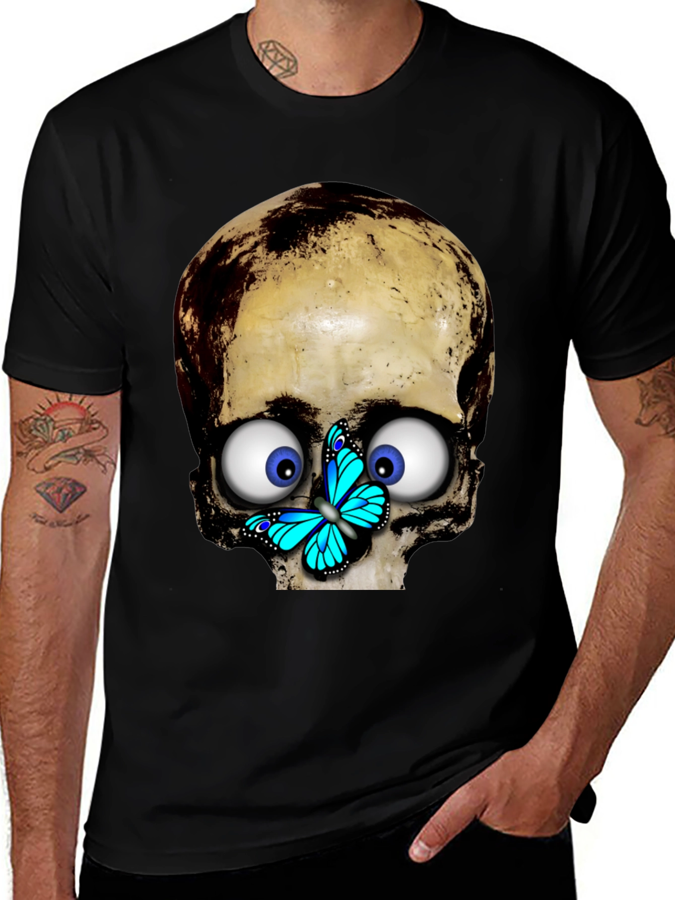 Variant 21 of Skull & Butterfly Graphic T-Shirt