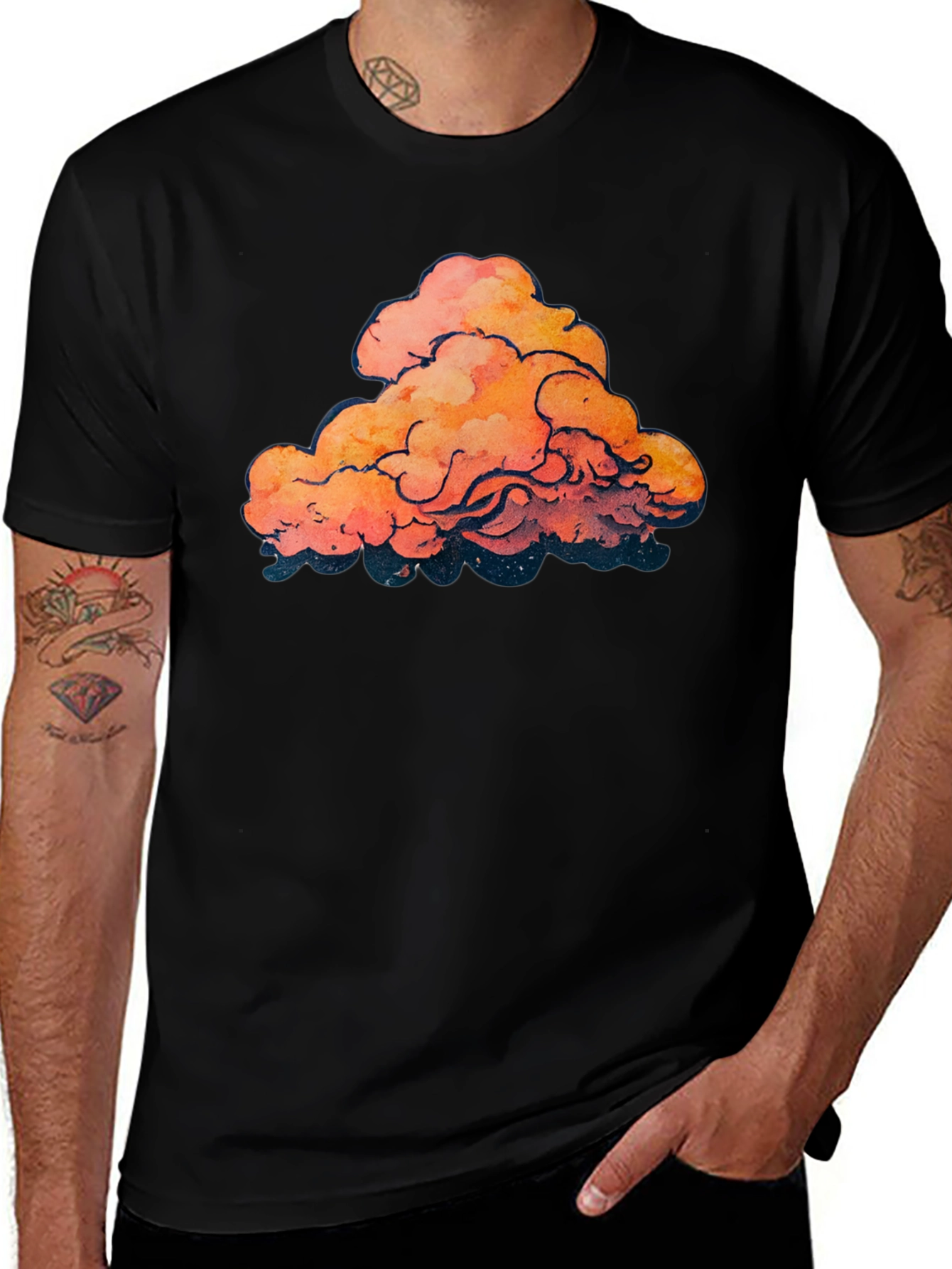 Variant 6 of Sunset Cloud Graphic Tee - Unique Design