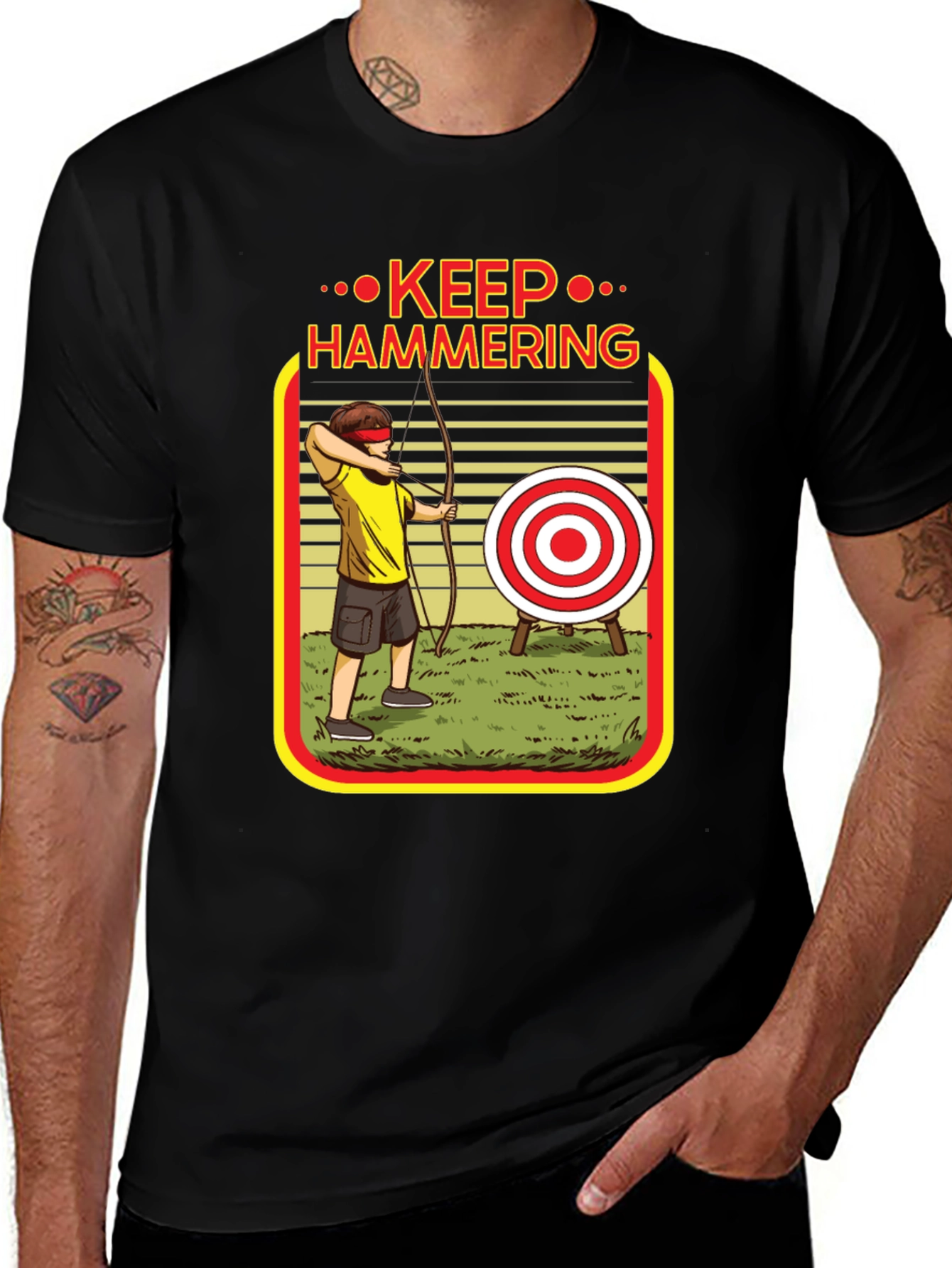 Variant 26 of Keep Hammering Archer Graphic Tee
