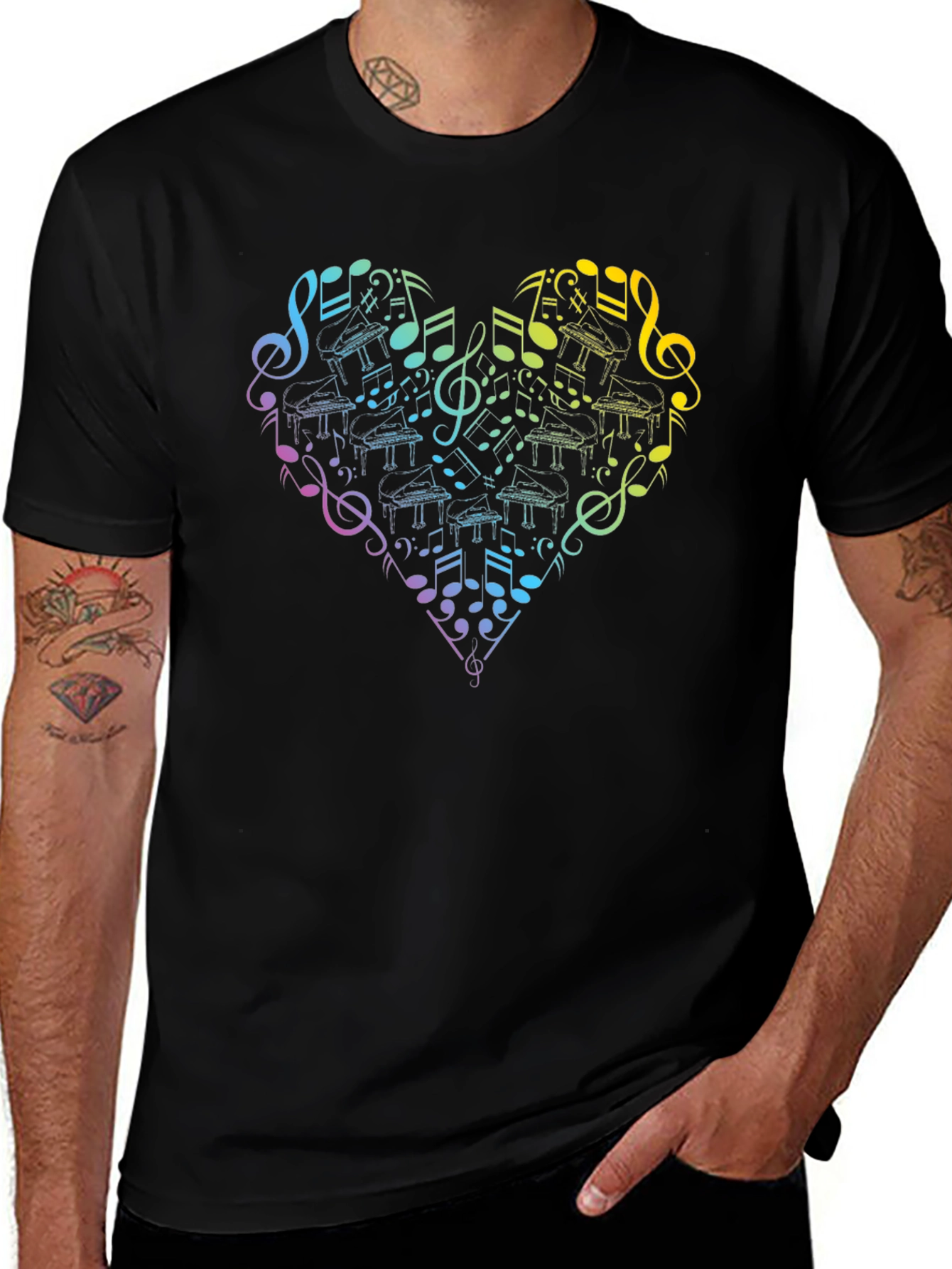 Variant 7 of Music Lover Heart T-Shirt