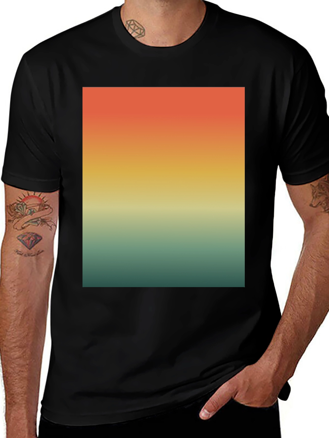 Variant 18 of Retro Sunset Gradient T-Shirt - Casual Wear