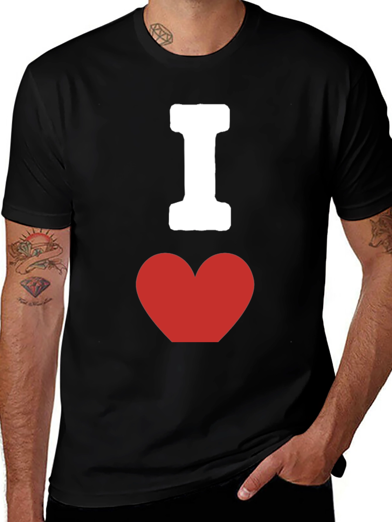 Variant 15 of I Heart Graphic Tee - Classic Black Cotton T-Shirt
