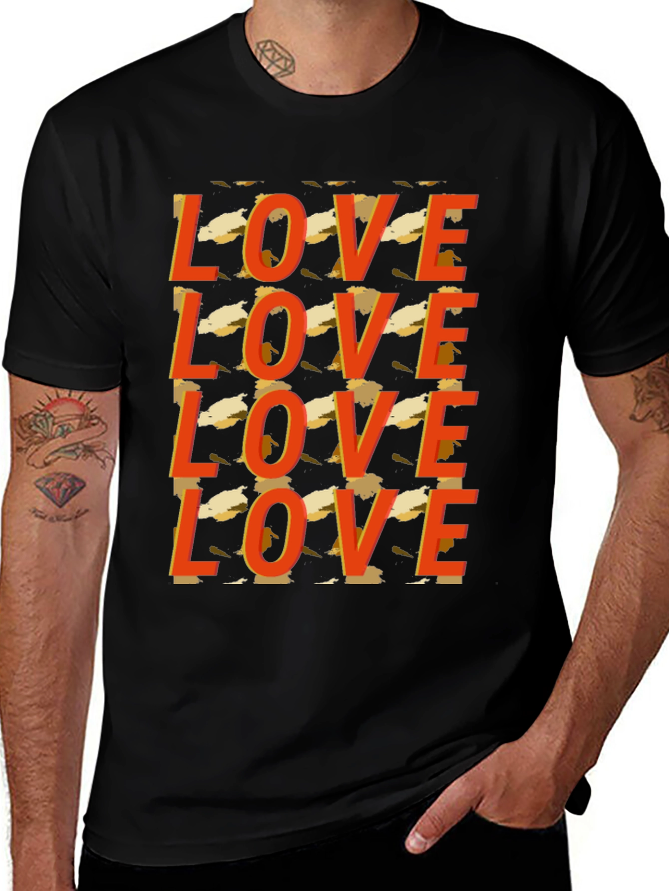 Variant 7 of Love Graphic Print Black Tee