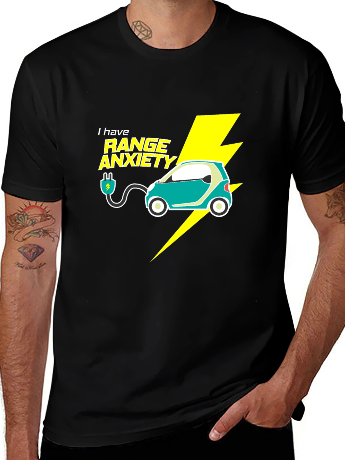 Variant 19 of Range Anxiety Electric Car T-Shirt