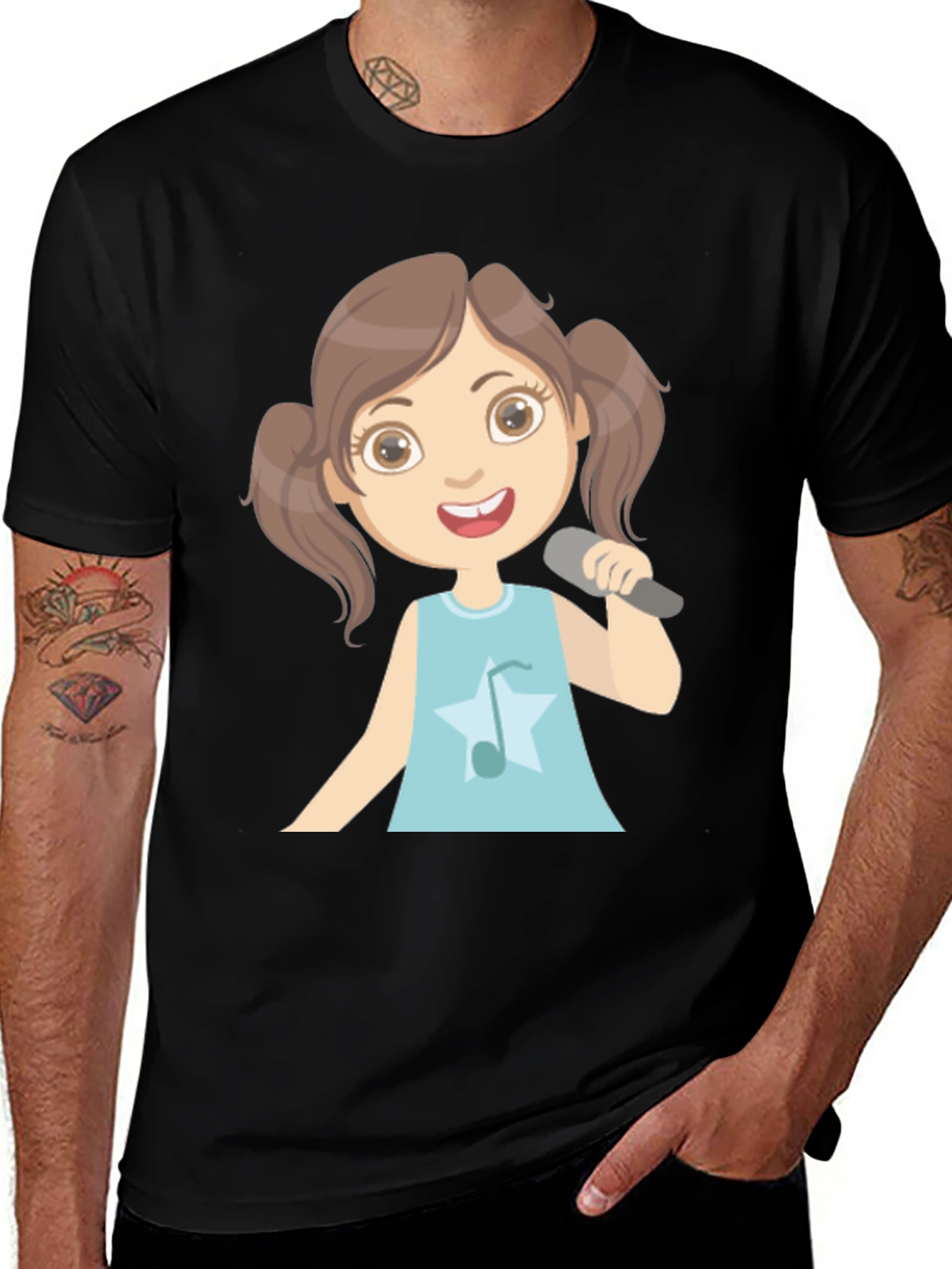 Variant 7 of Singing Girl Cartoon Graphic Tee