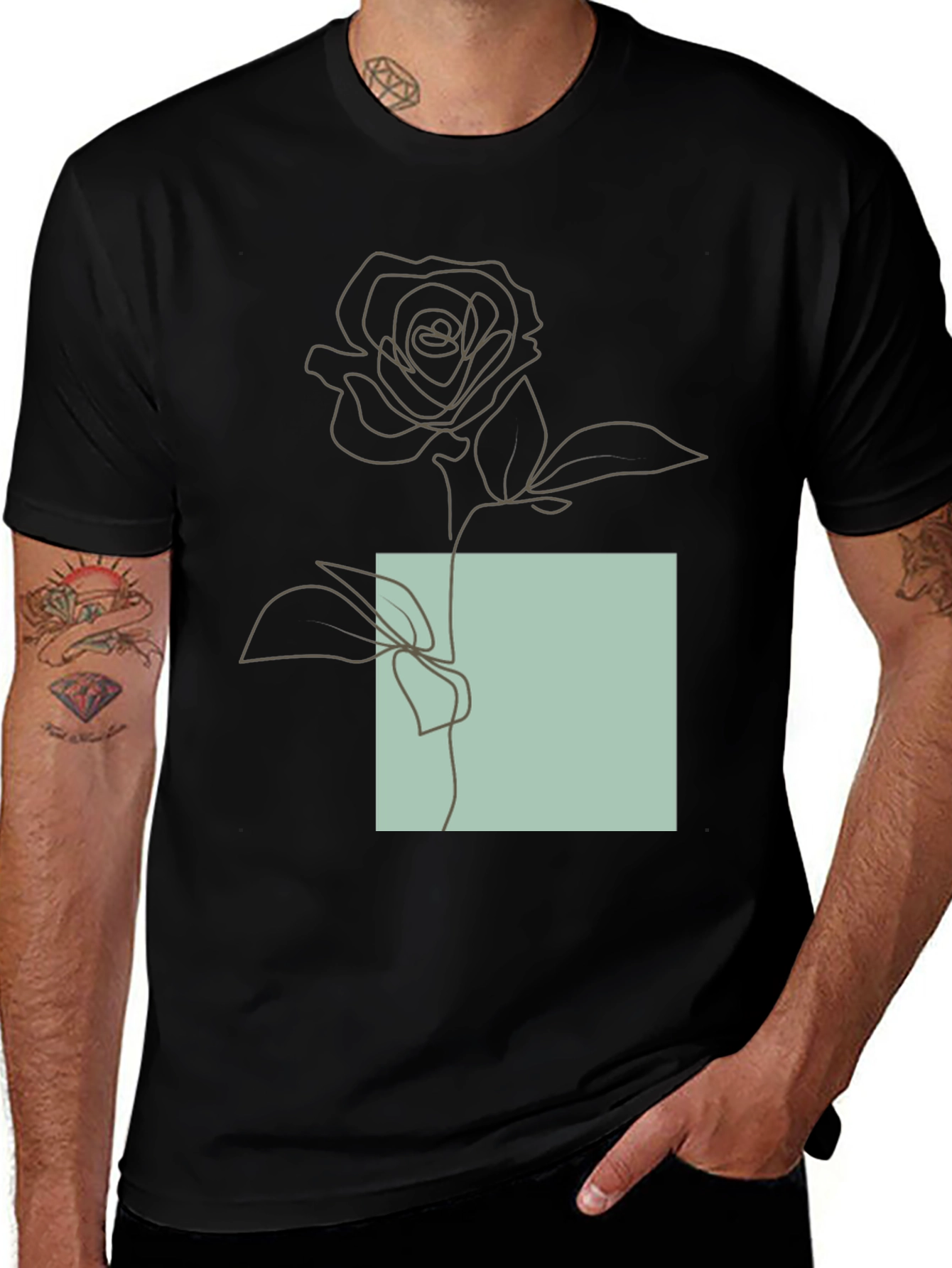 Variant 25 of Minimalist Rose Line Art Graphic Tee
