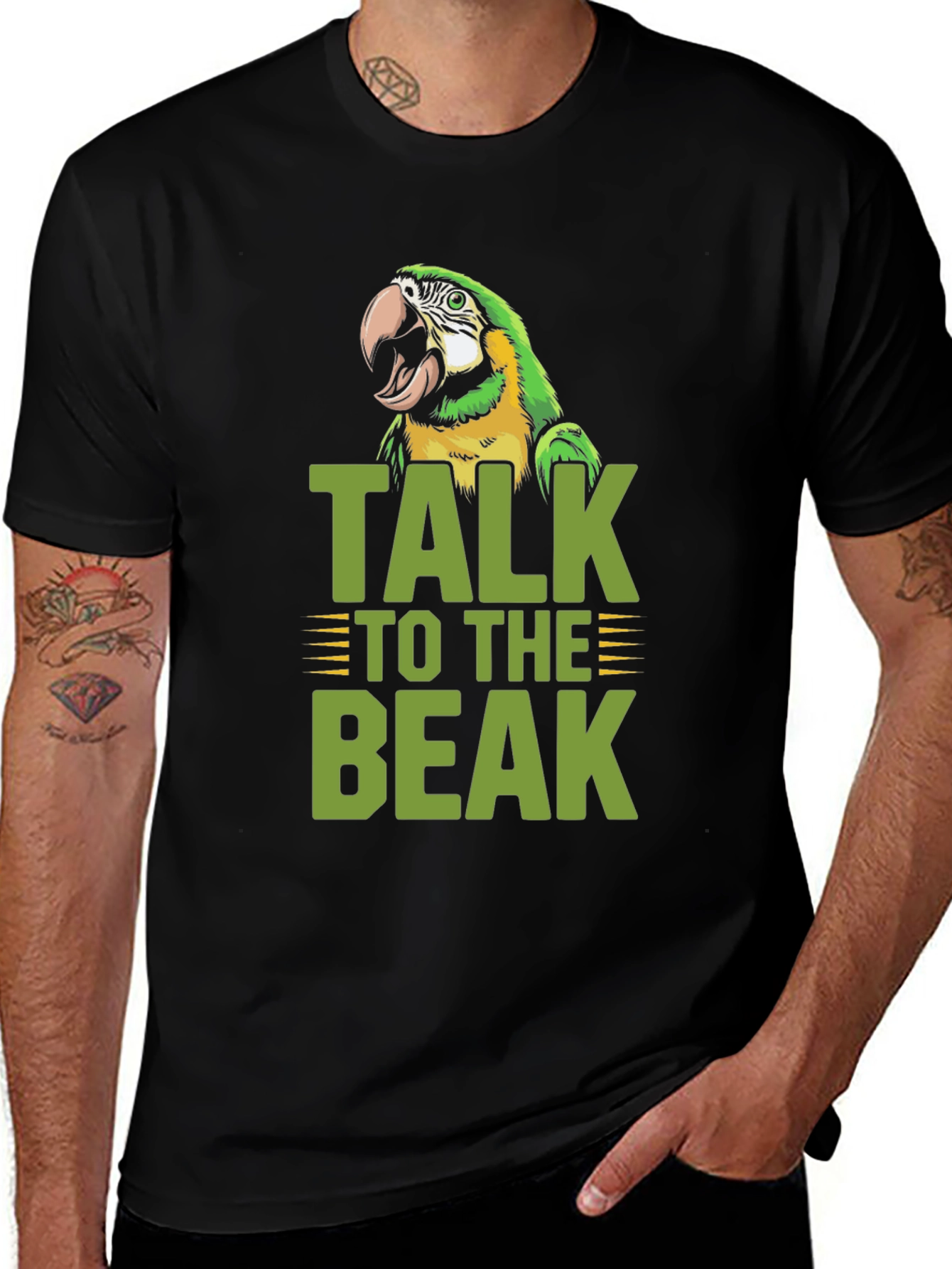 Variant 14 of Talk to the Beak T-Shirt - Parrot Graphic Tee