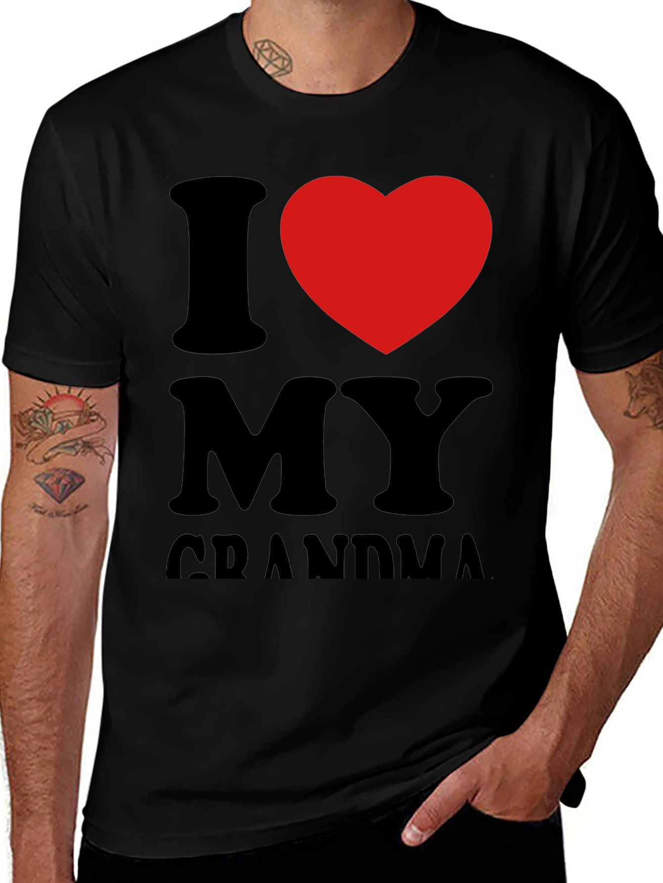 Variant 22 of I Heart Grandma Black Tee