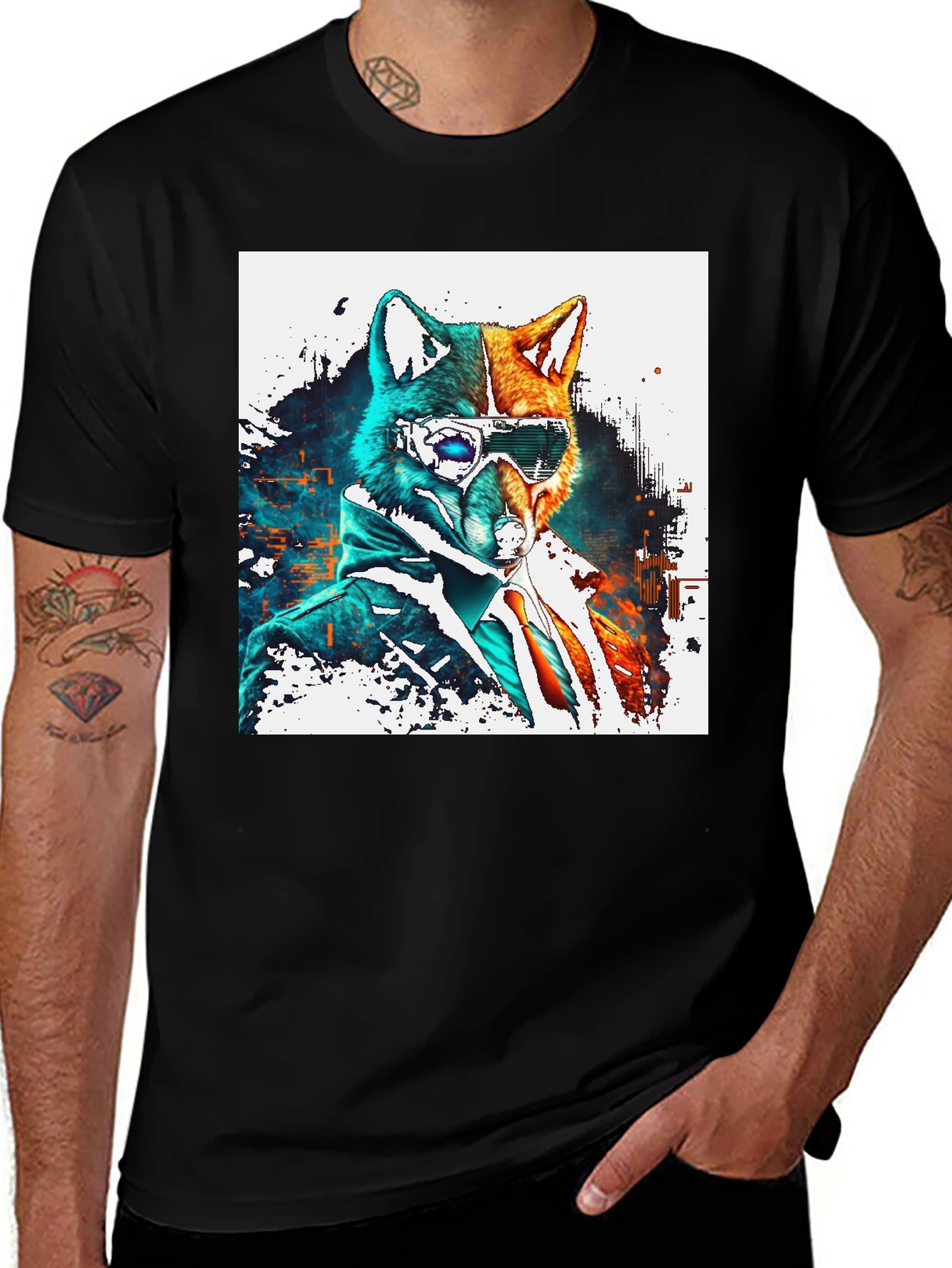 Variant 11 of Cyberpunk Fox Graphic Tee - Modern Streetwear