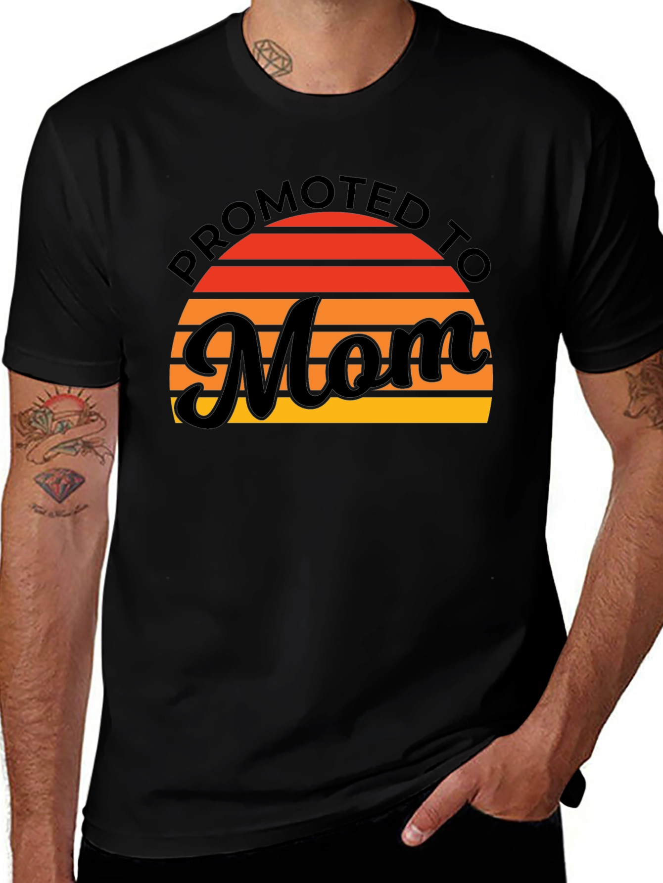 Promoted to Mom Sunset Graphic Tee - Unisex