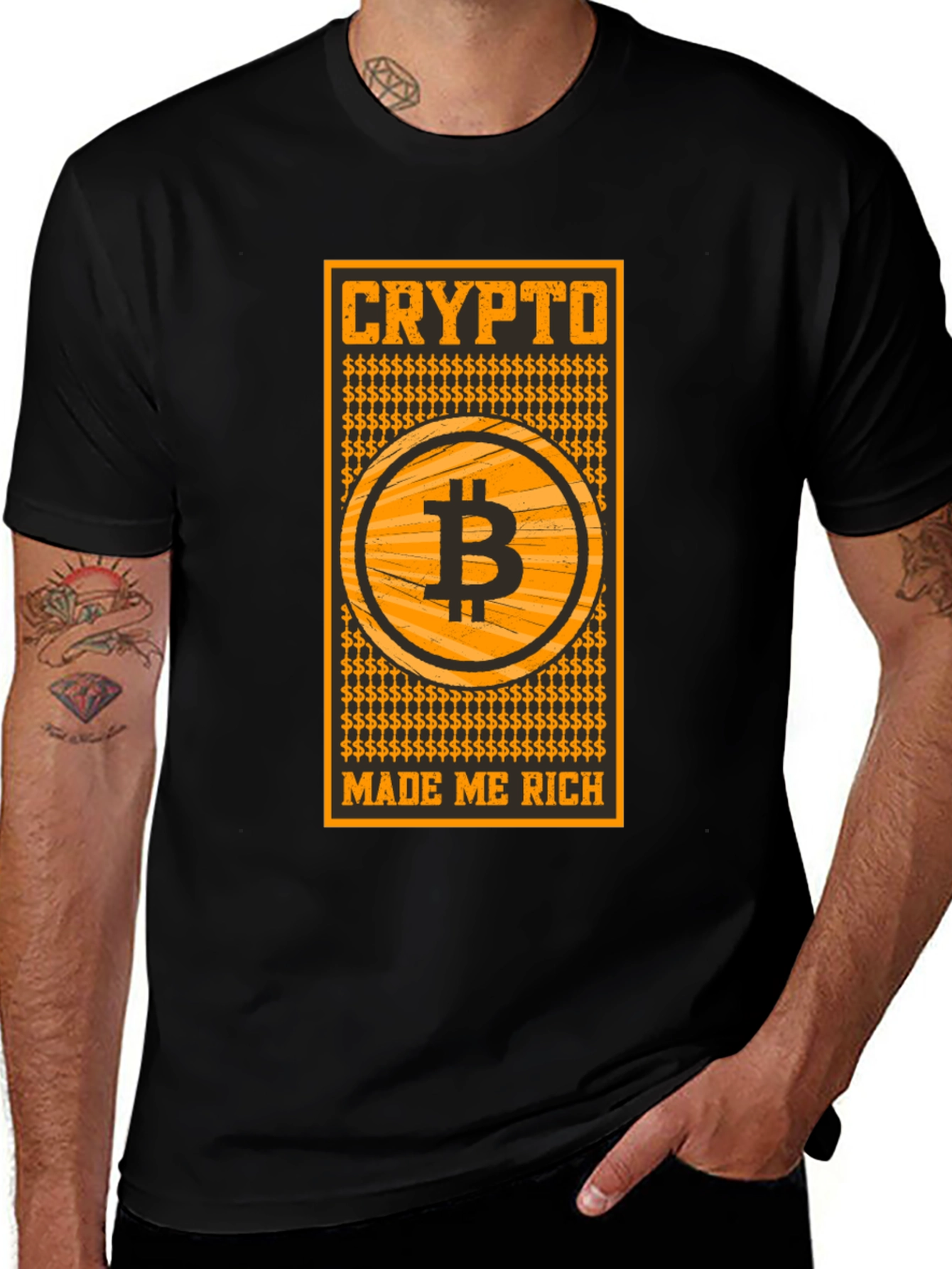 Crypto Made Me Rich Bitcoin T-Shirt