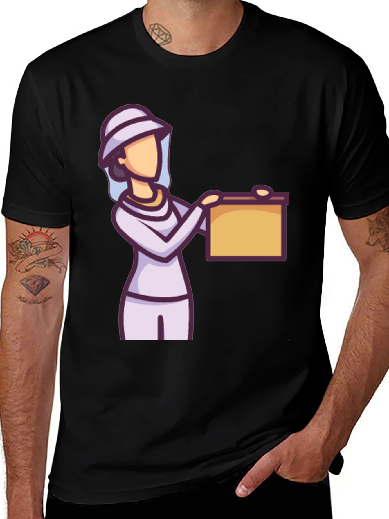 Variant 23 of Beekeeper Cartoon Graphic Tee - Unisex Black T-Shirt