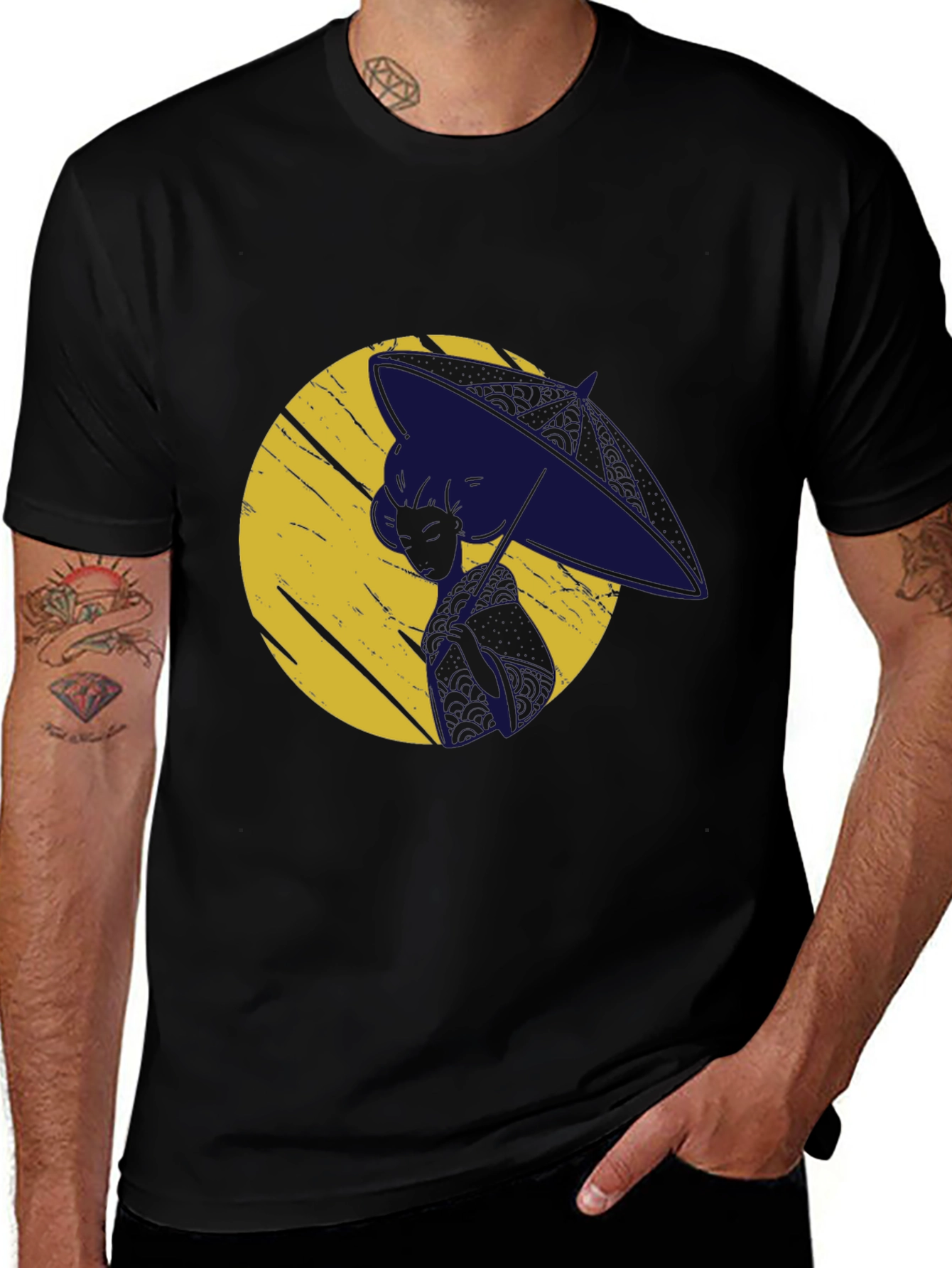 Variant 28 of Stylish Graphic Print Tee - Moon Silhouette