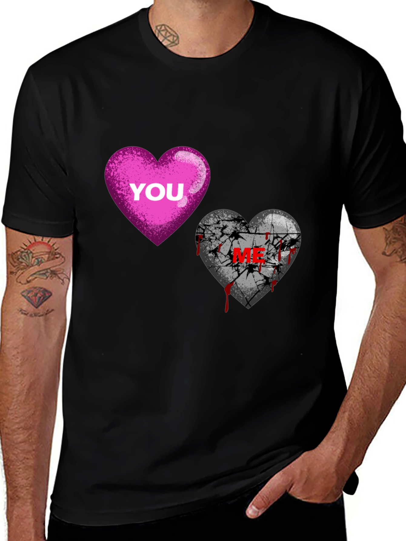 Broken Heart You & Me Graphic T-Shirt