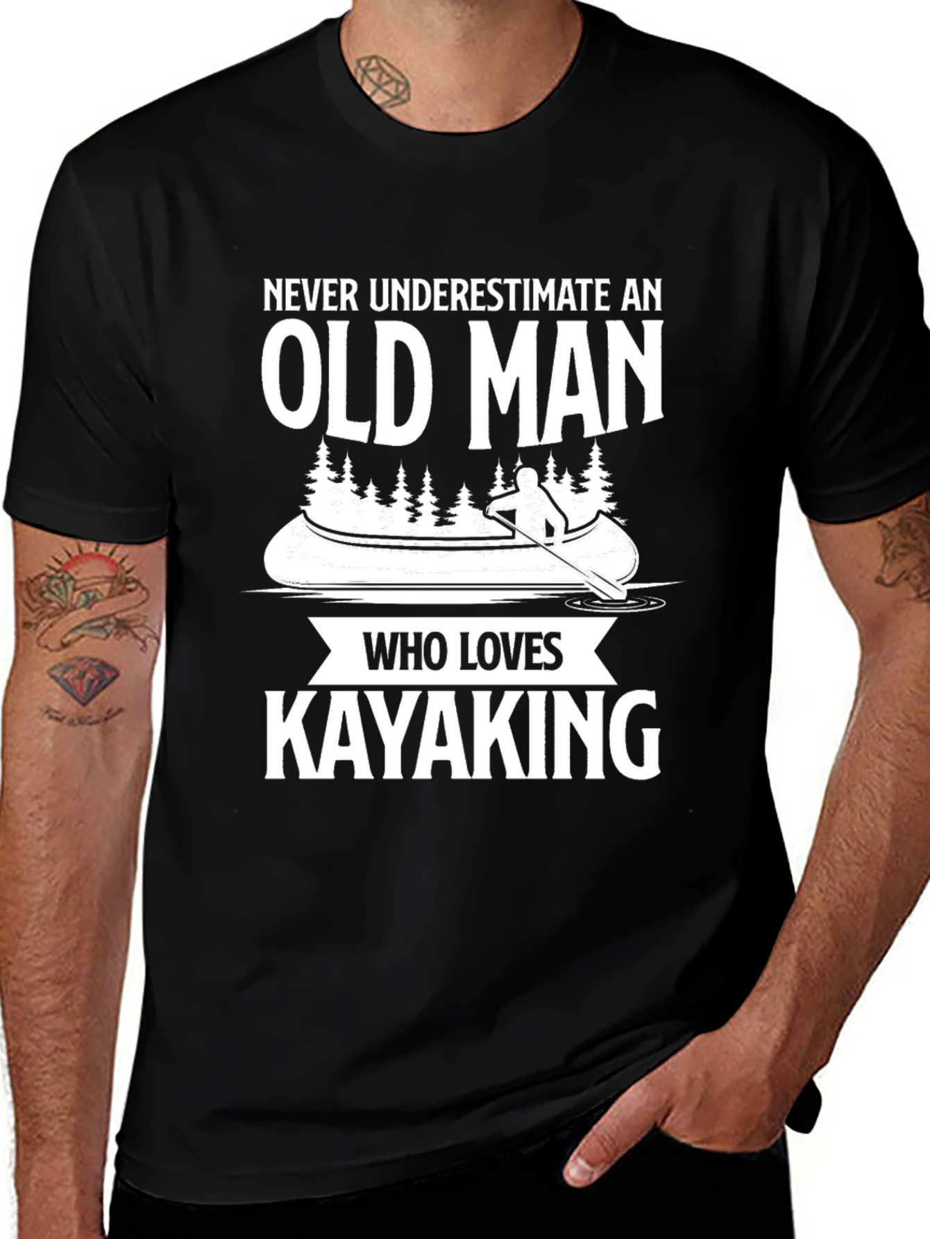 Variant 21 of Never Underestimate Old Man Kayaking T-Shirt
