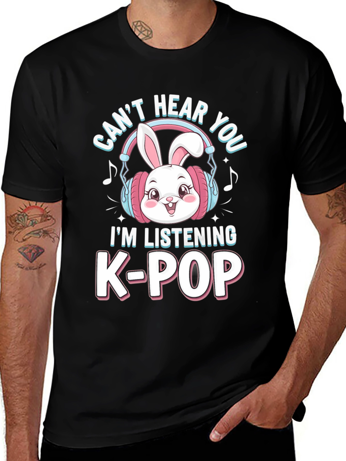 Variant 17 of Can't Hear You K-Pop Bunny T-Shirt