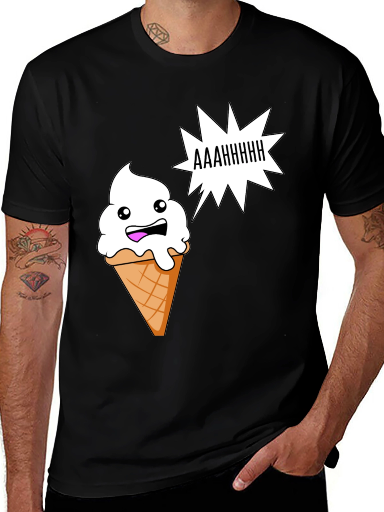 Variant 27 of Funny Ice Cream Cone Graphic T-Shirt
