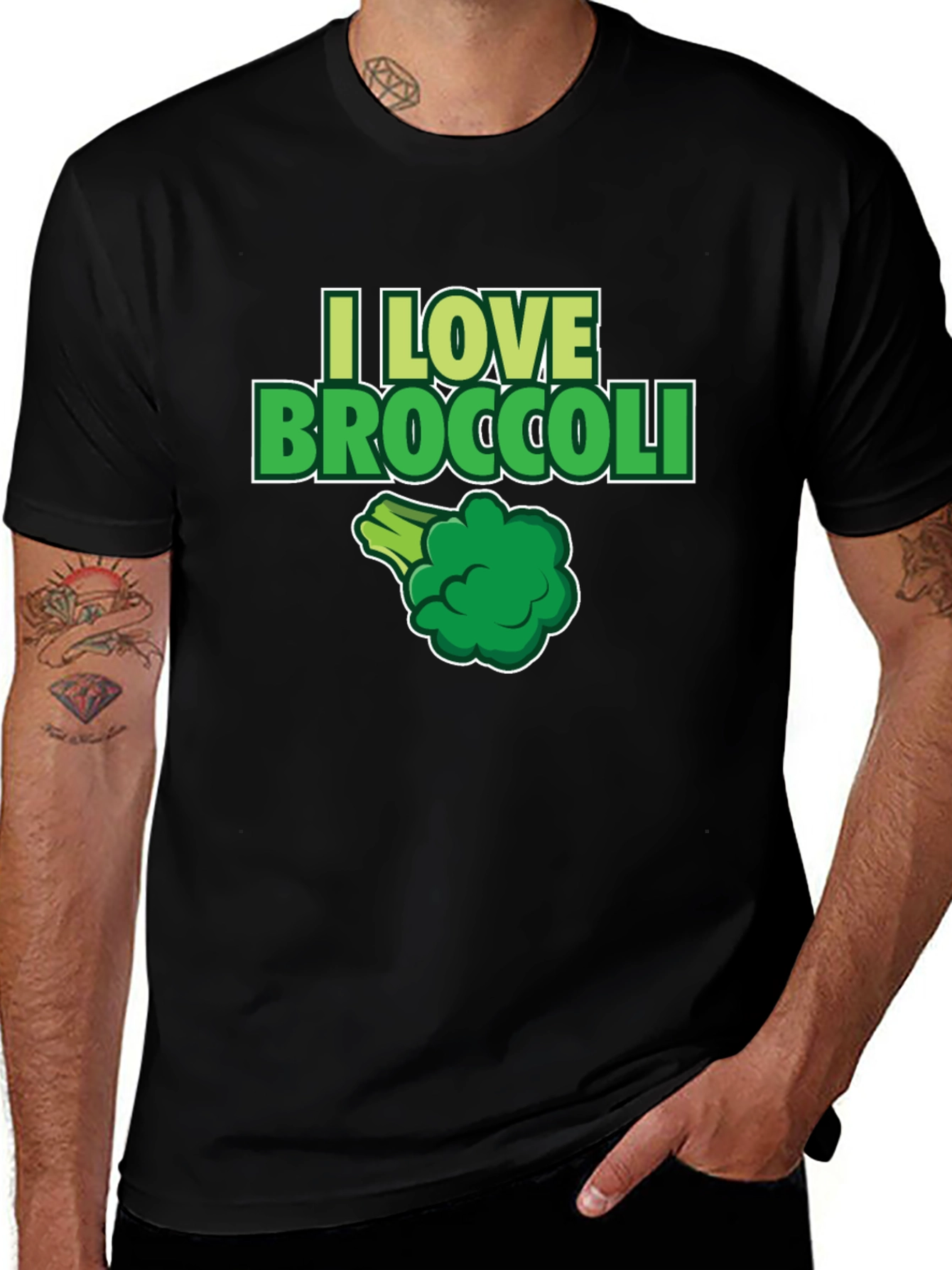 Variant 15 of I Love Broccoli Graphic Tee - Novelty Food Shirt