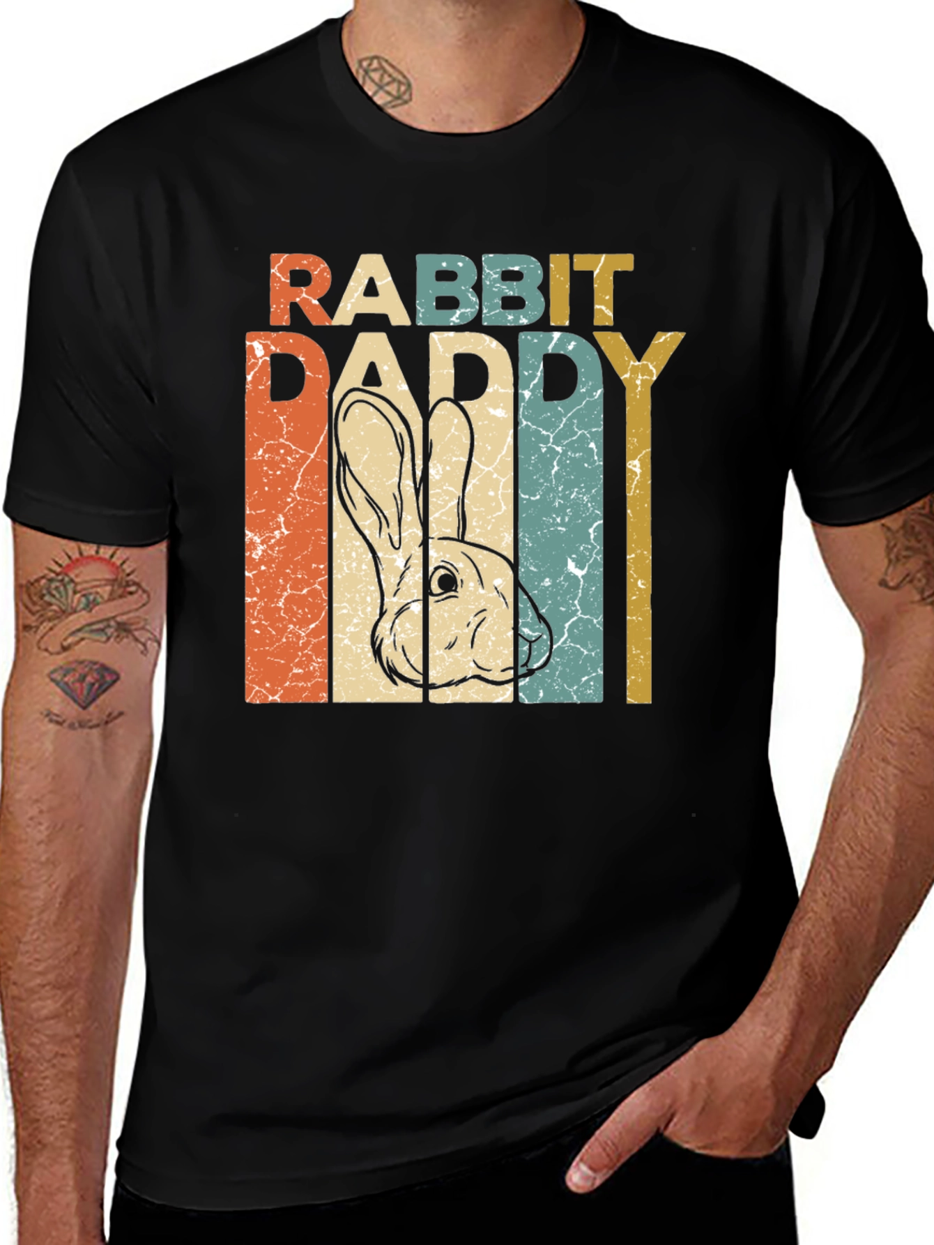 Variant 7 of Rabbit Daddy Retro Style T-Shirt