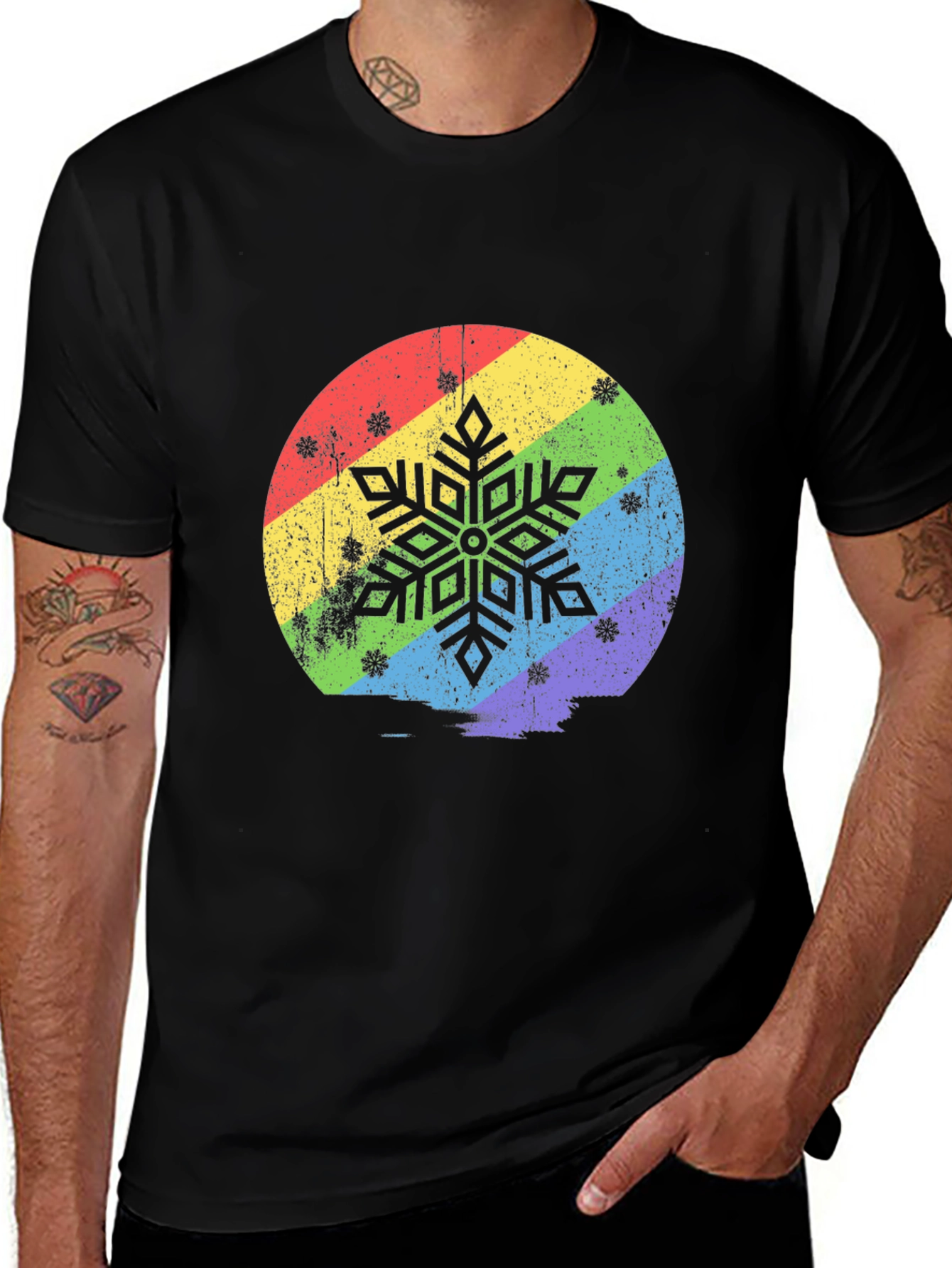 Variant 18 of Rainbow Snowflake Pride T-Shirt