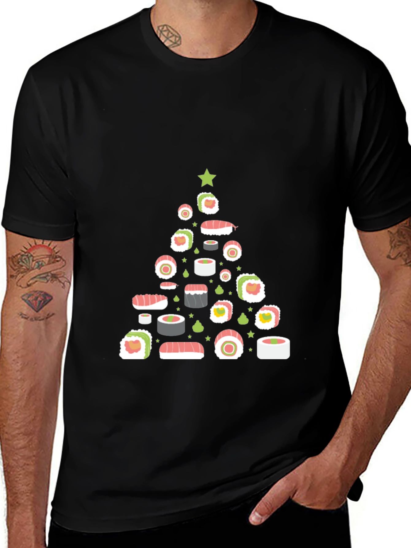 Variant 10 of Sushi Christmas Tree T-Shirt